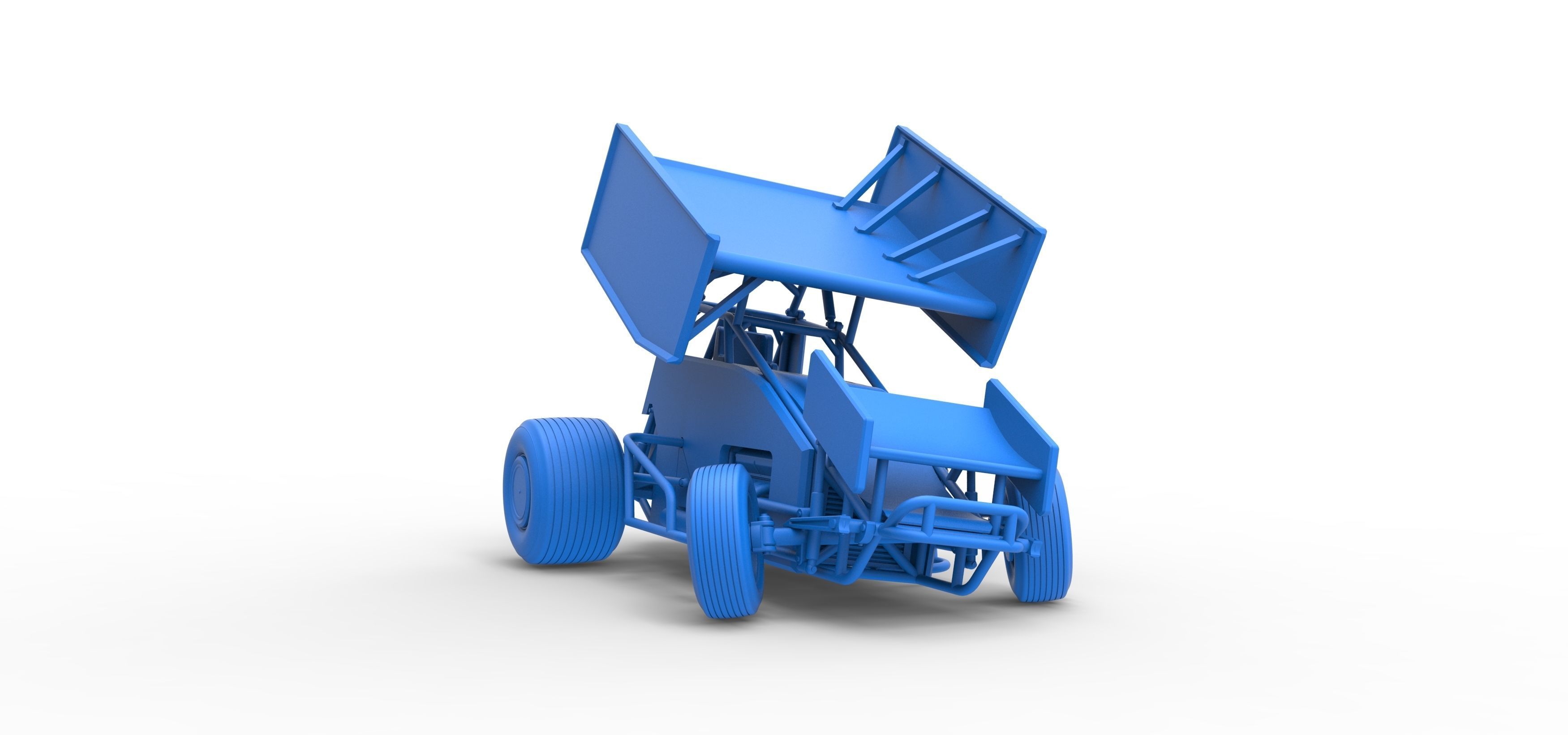 Winged Sprint car while turning Scale 1 to 25 3D print model_47
