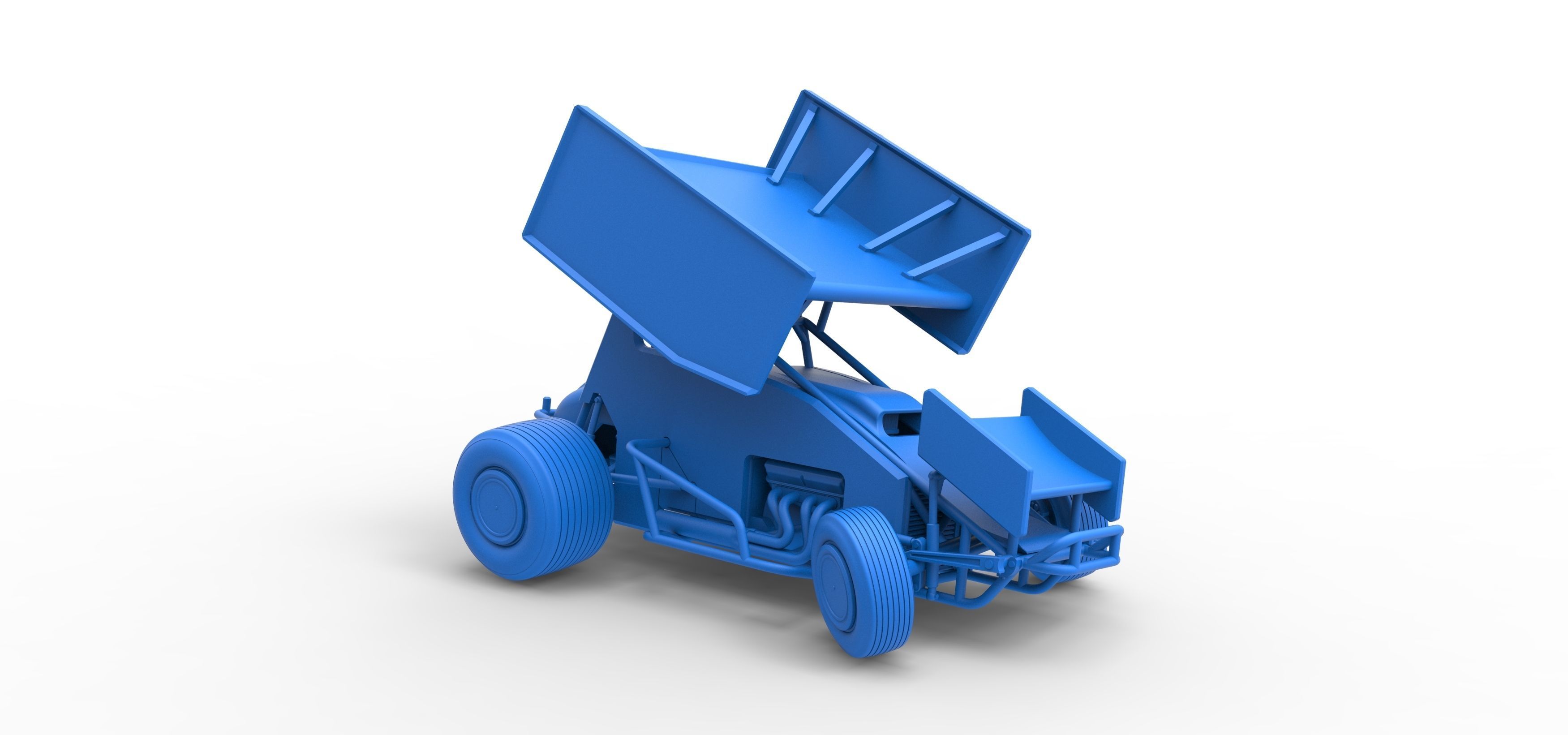 Winged Sprint car while turning Scale 1 to 25 3D print model_45