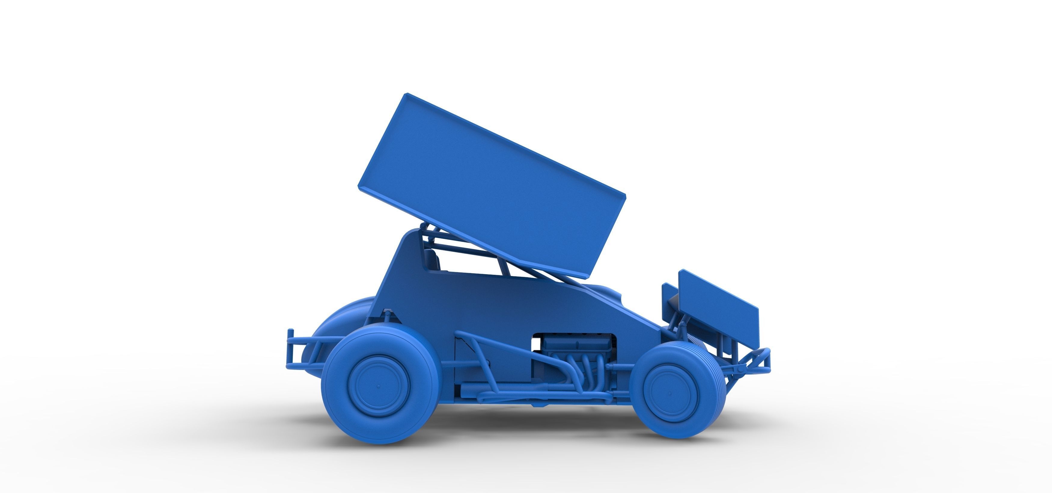 Winged Sprint car while turning Scale 1 to 25 3D print model_43