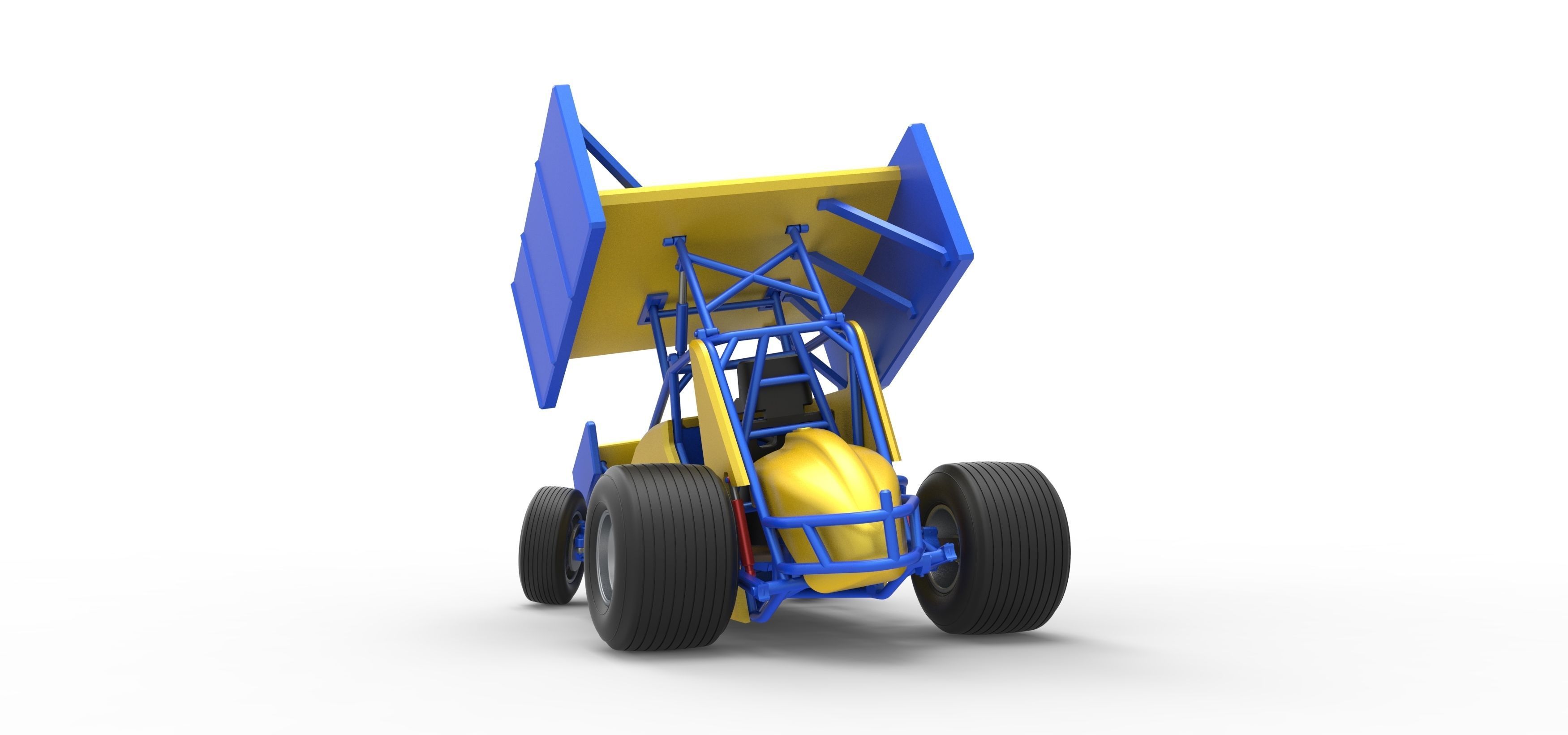 Winged Sprint car while turning Scale 1 to 25 3D print model_15