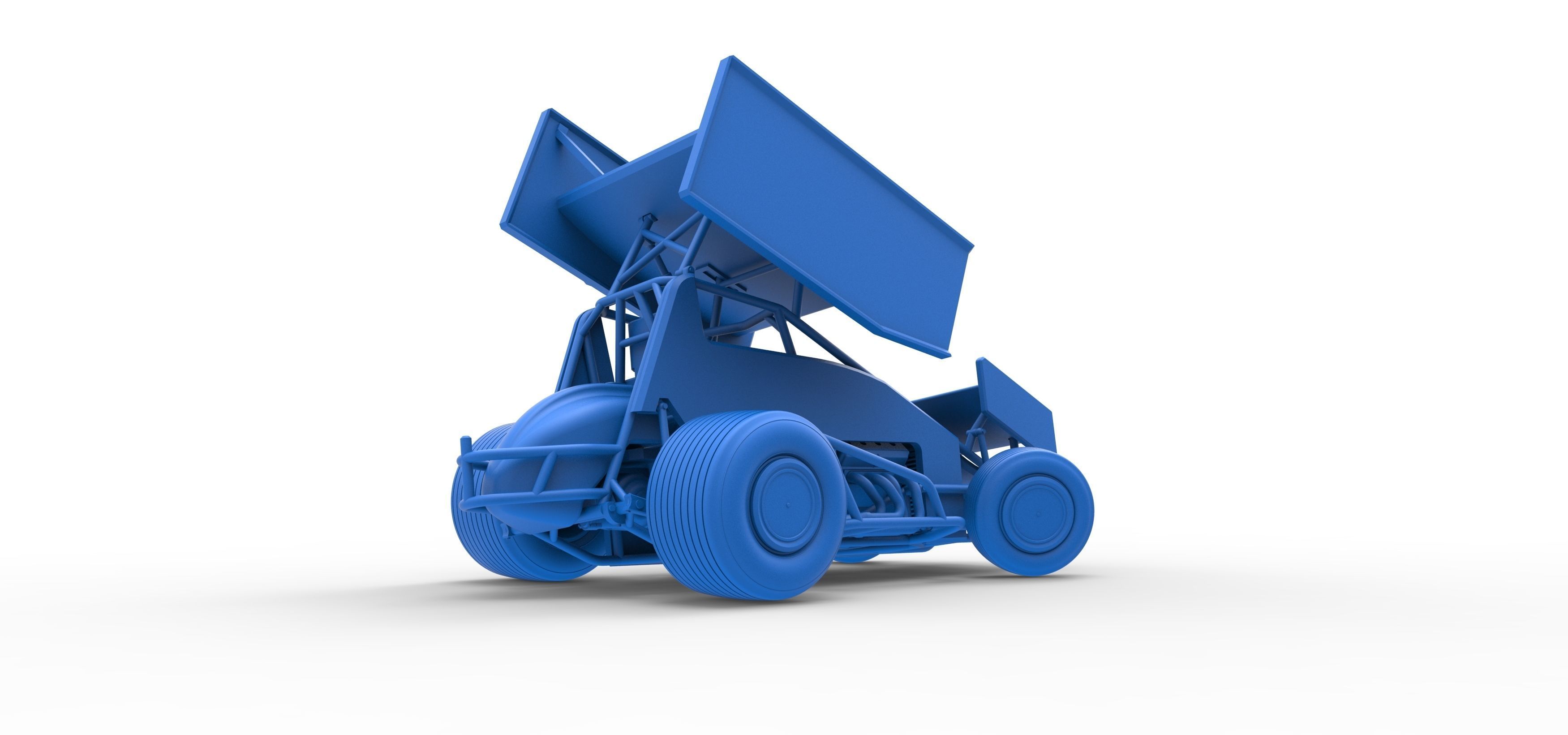 Winged Sprint car while turning Scale 1 to 25 3D print model_42