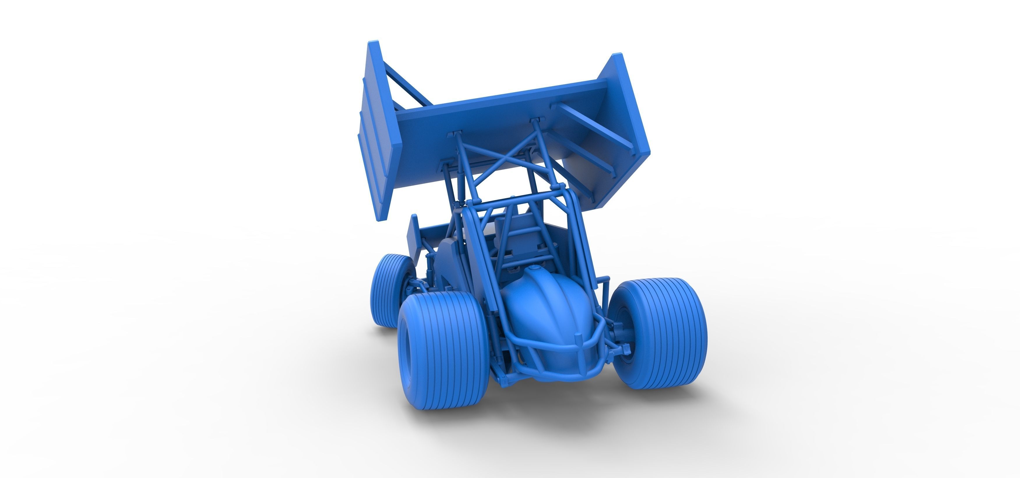 Winged Sprint car while turning Scale 1 to 25 3D print model_37