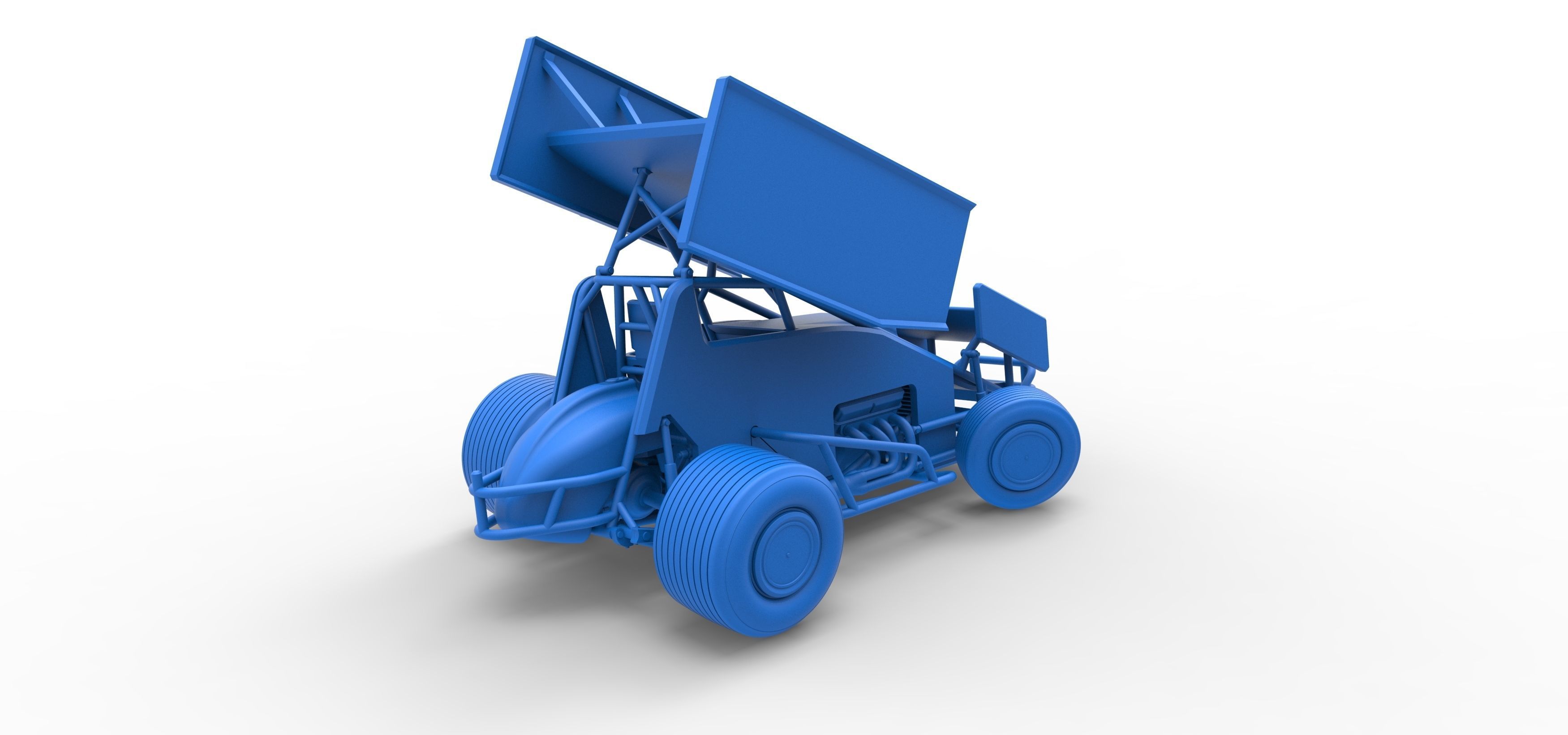 Winged Sprint car while turning Scale 1 to 25 3D print model_41