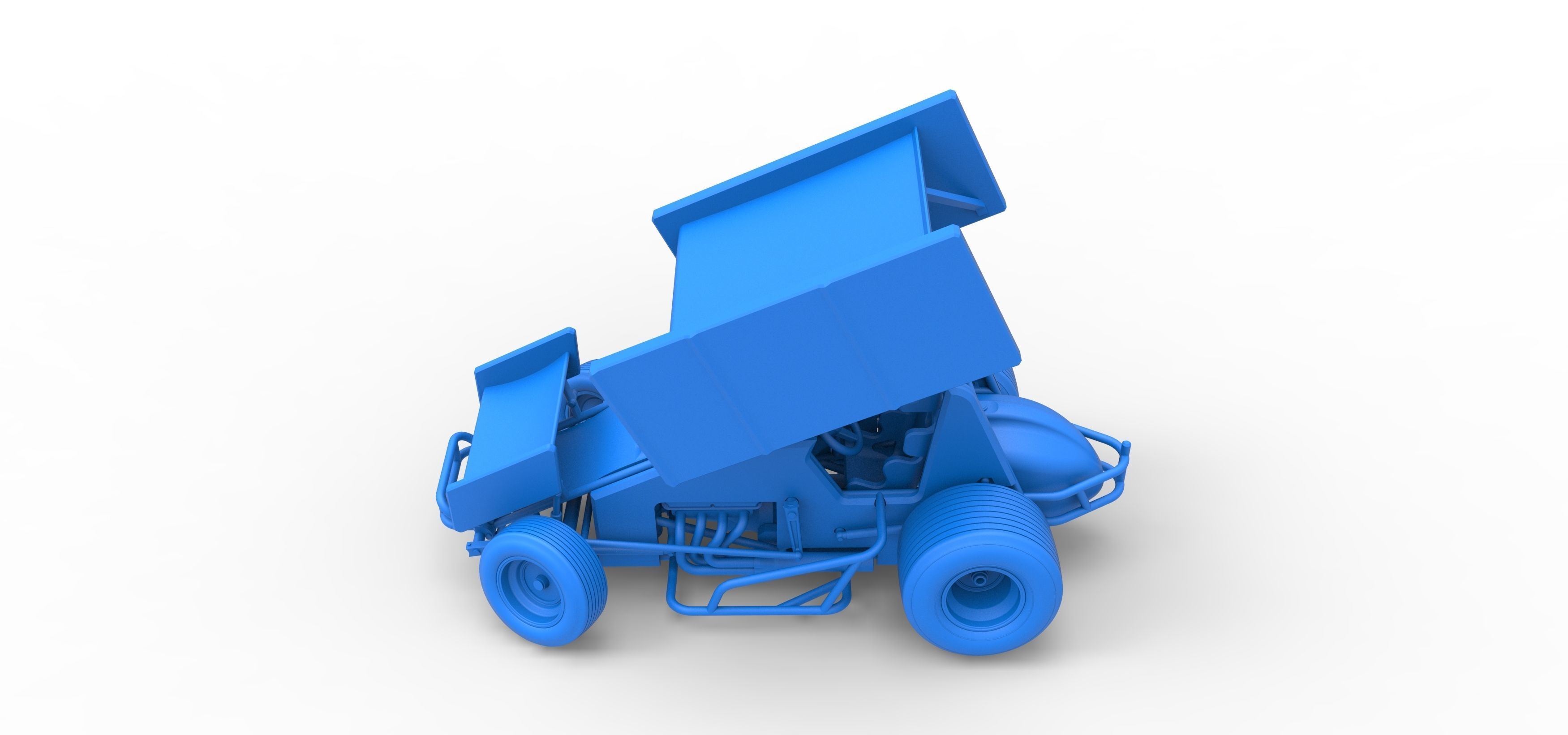 Winged Sprint car while turning Scale 1 to 25 3D print model_34