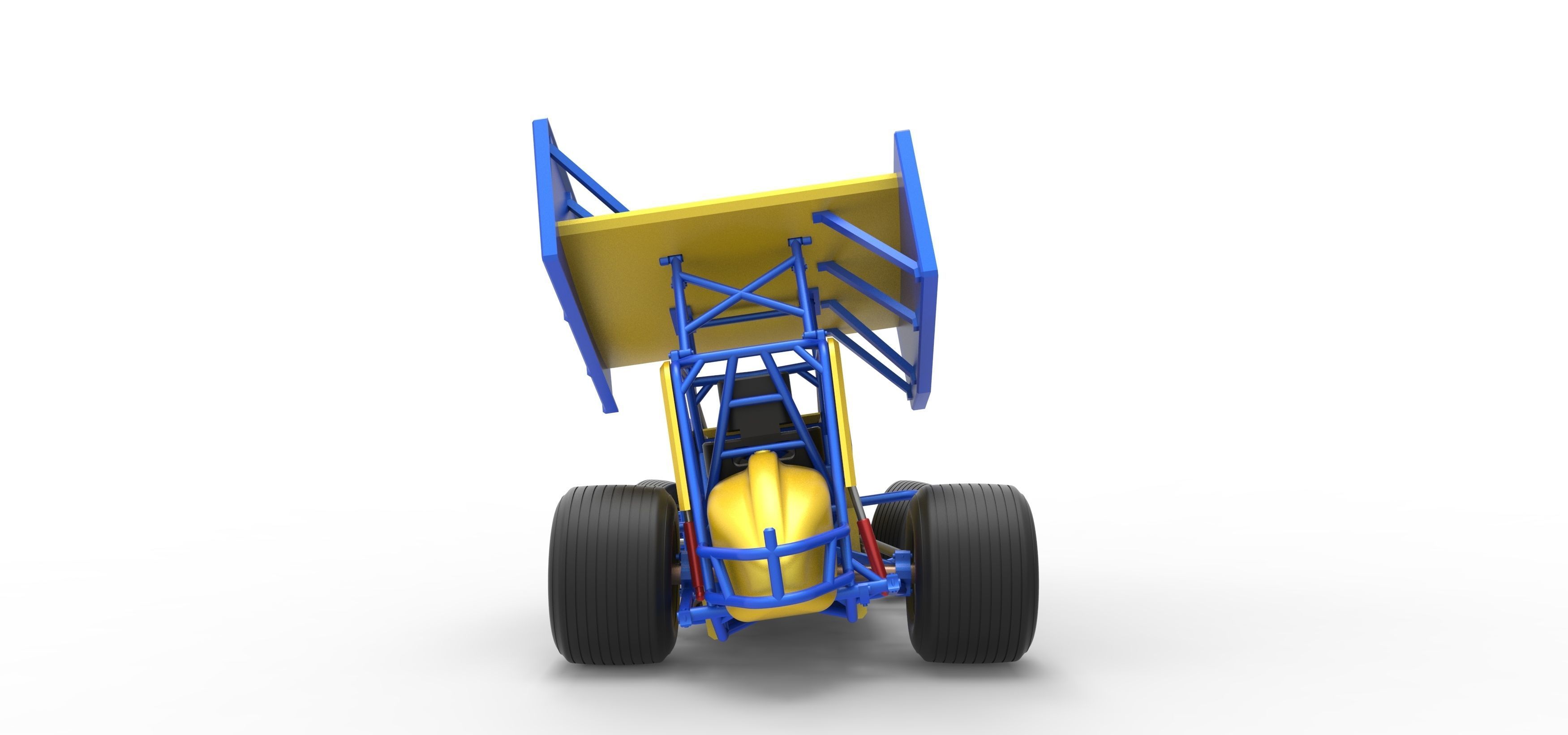 Winged Sprint car while turning Scale 1 to 25 3D print model_16