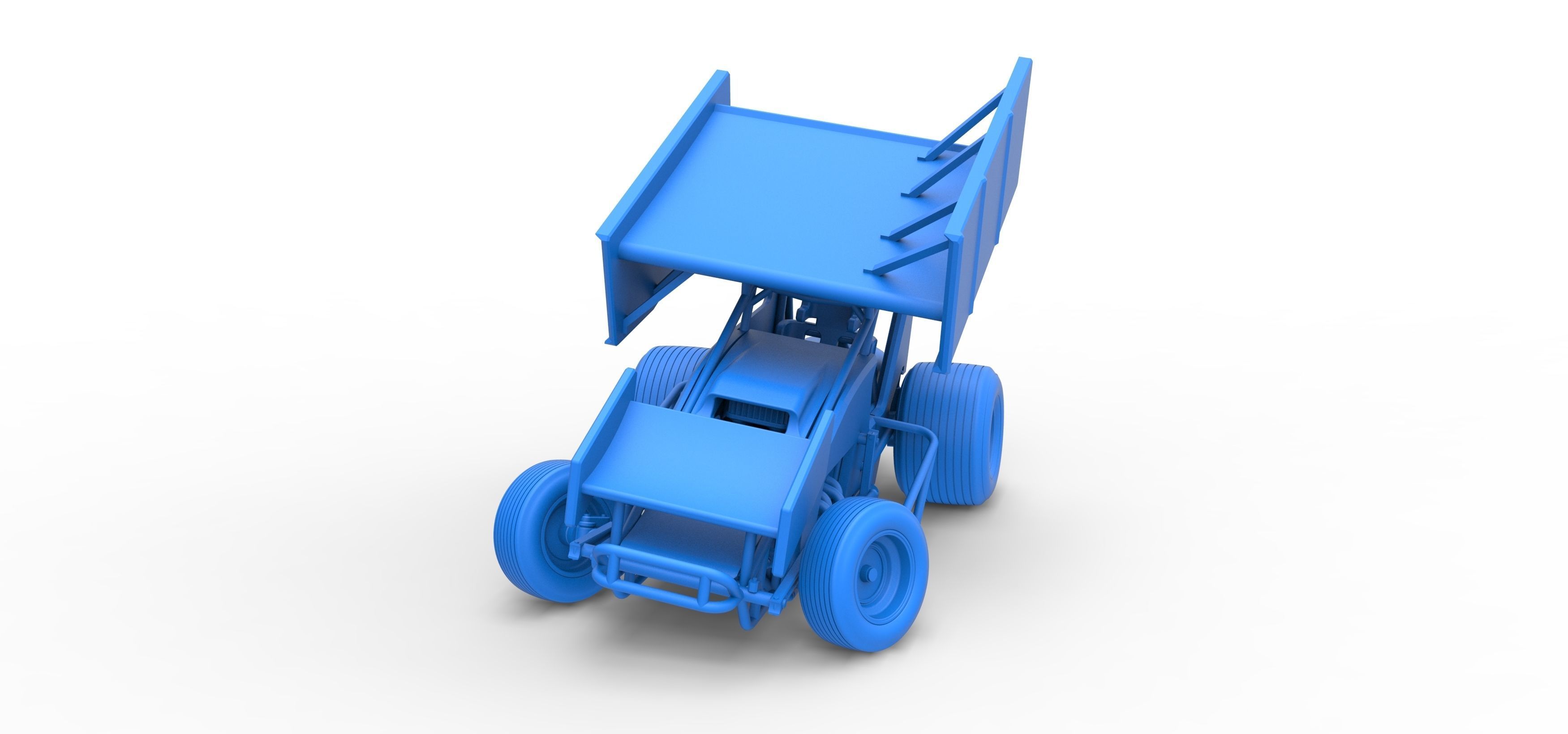 Winged Sprint car while turning Scale 1 to 25 3D print model_27