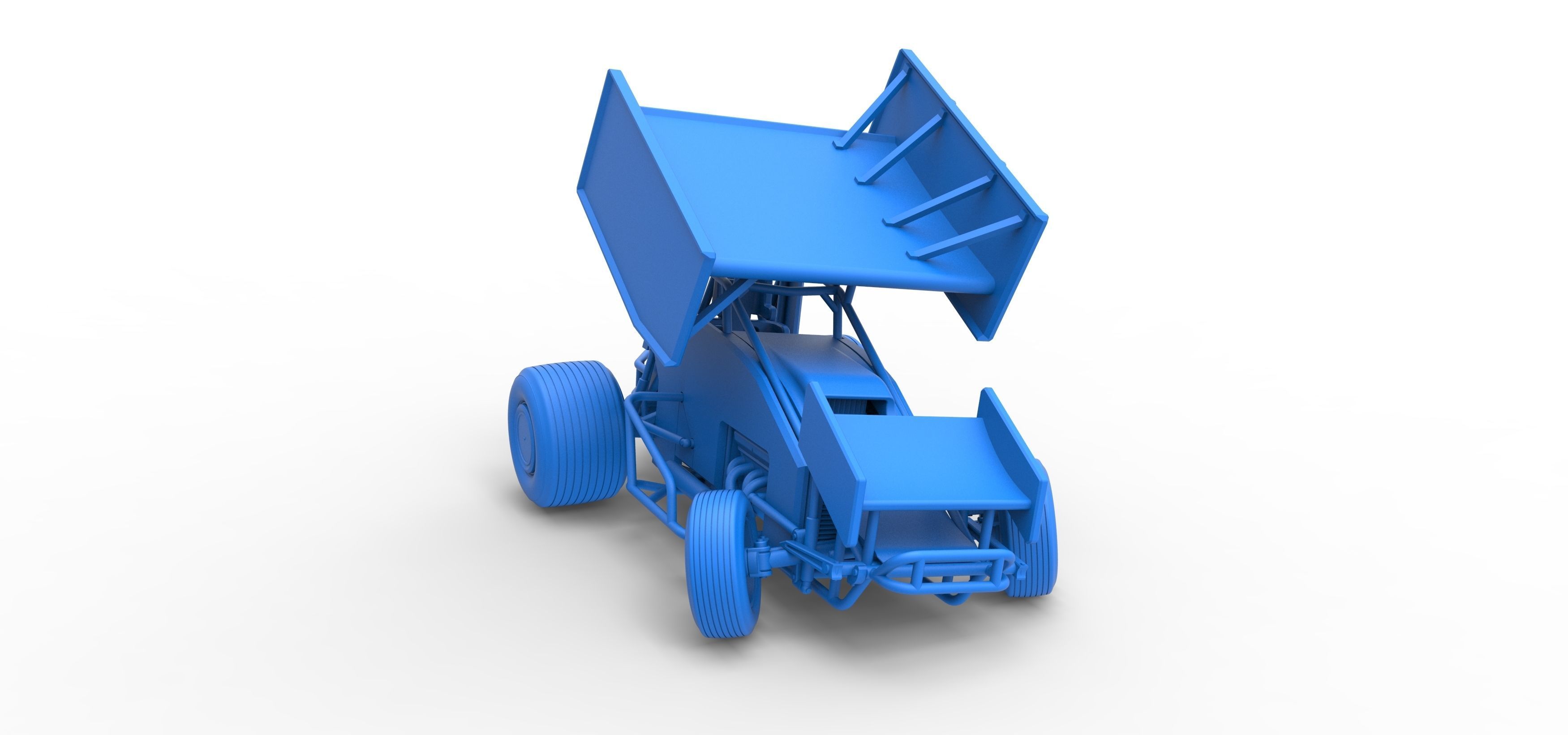 Winged Sprint car while turning Scale 1 to 25 3D print model_48