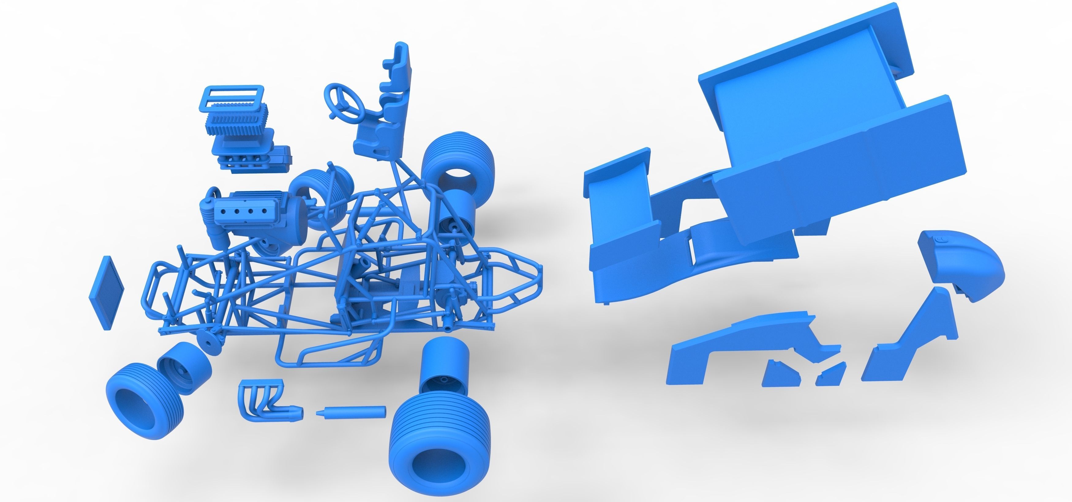 Winged Sprint car while turning Scale 1 to 25 3D print model_54