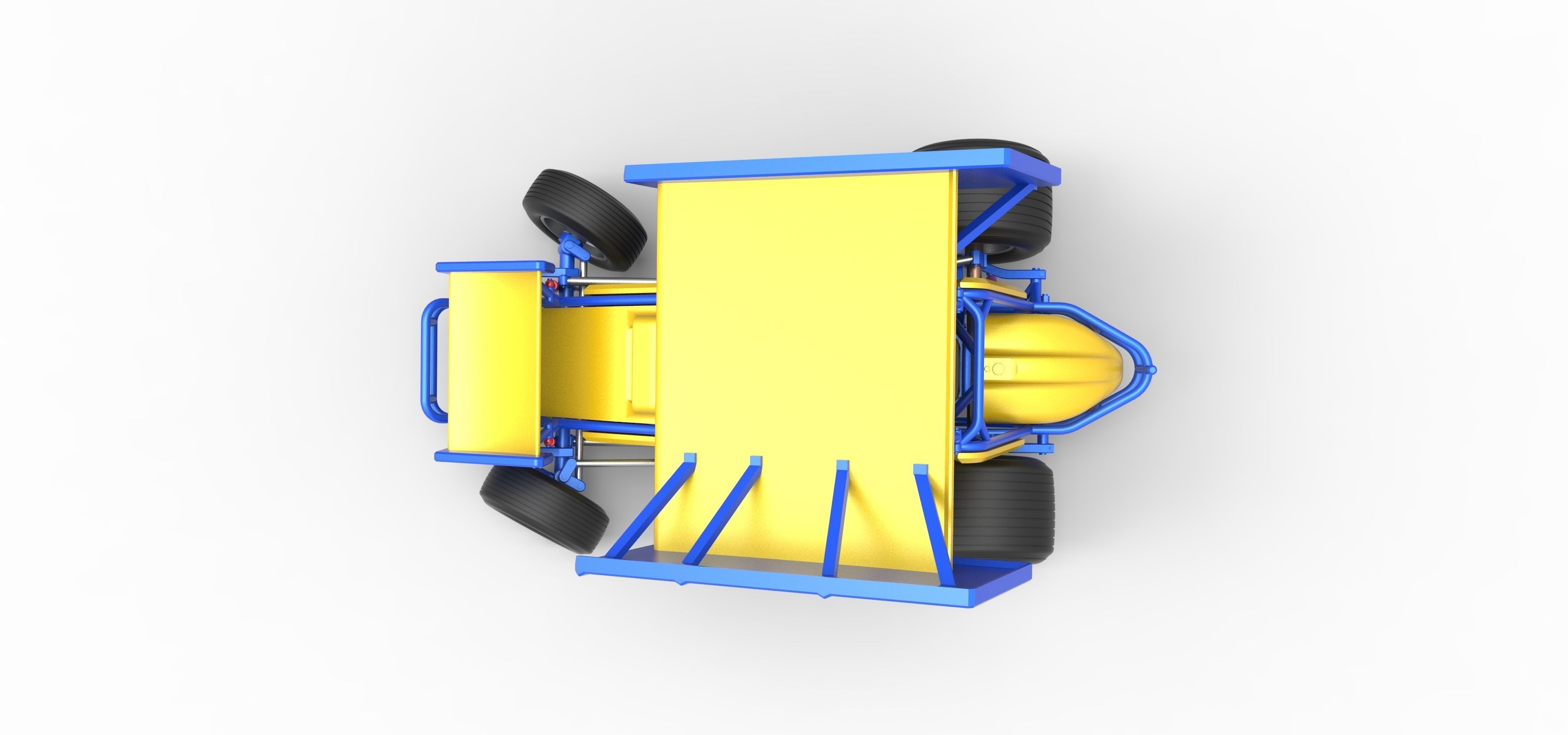 Winged Sprint car while turning Scale 1 to 25 3D print model_11