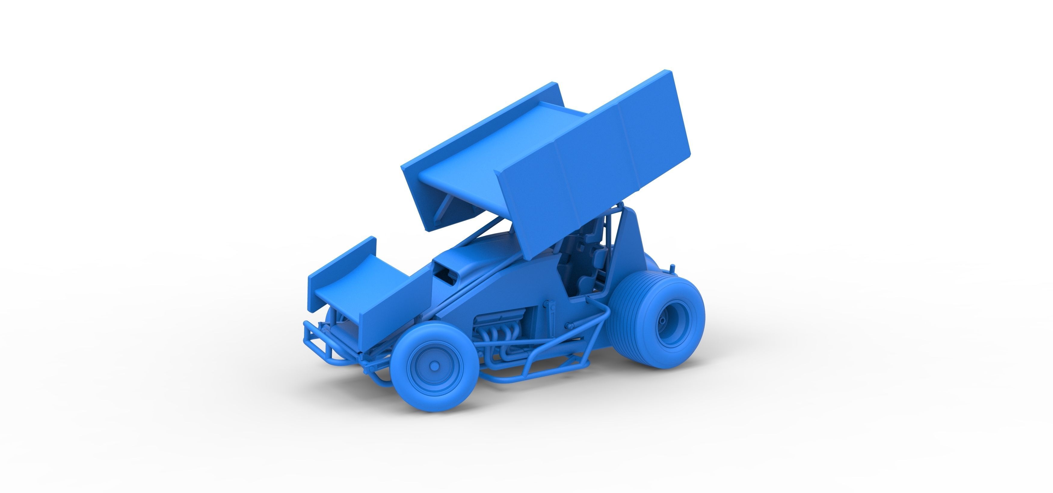 Winged Sprint car while turning Scale 1 to 25 3D print model_28