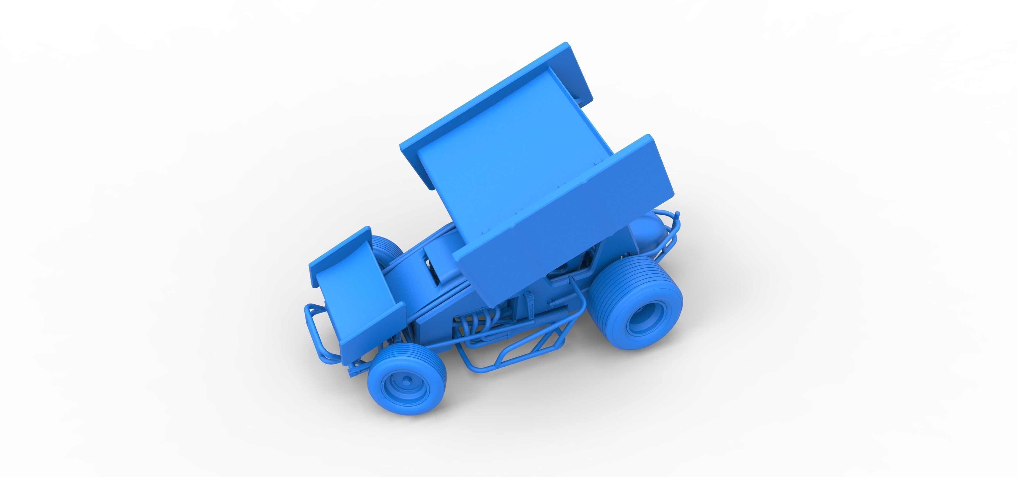 Winged Sprint car while turning Scale 1 to 25 3D print model_29