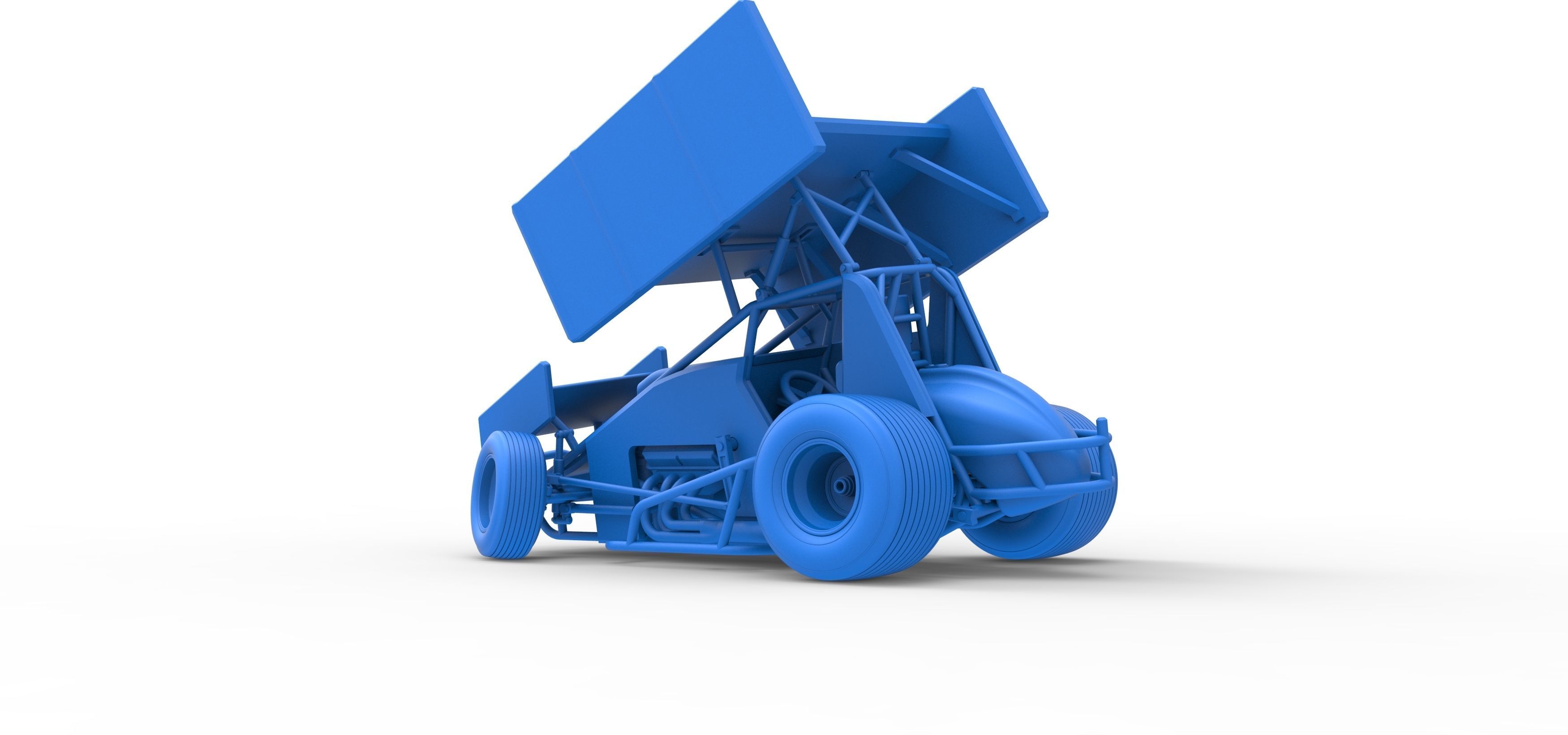 Winged Sprint car while turning Scale 1 to 25 3D print model_36