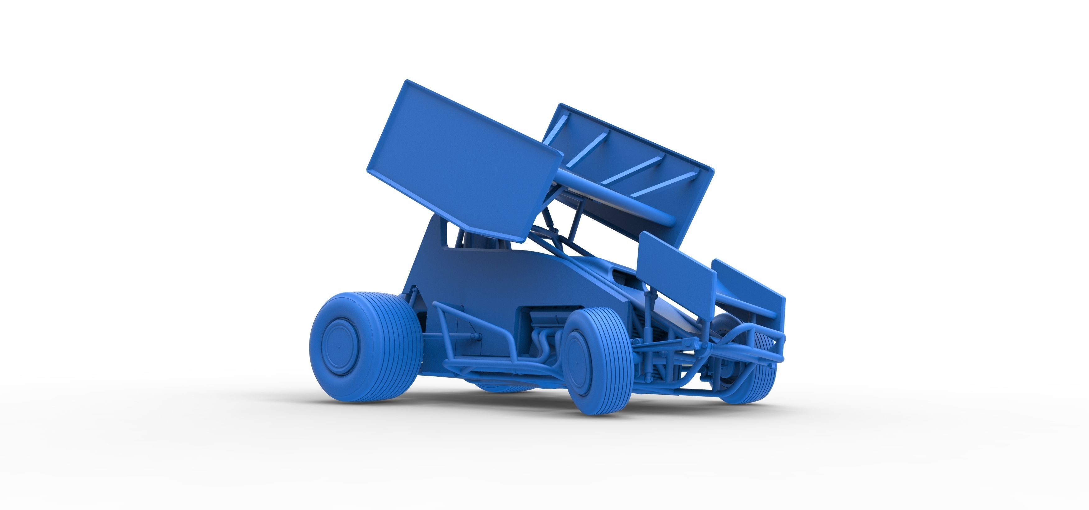 Winged Sprint car while turning Scale 1 to 25 3D print model_46
