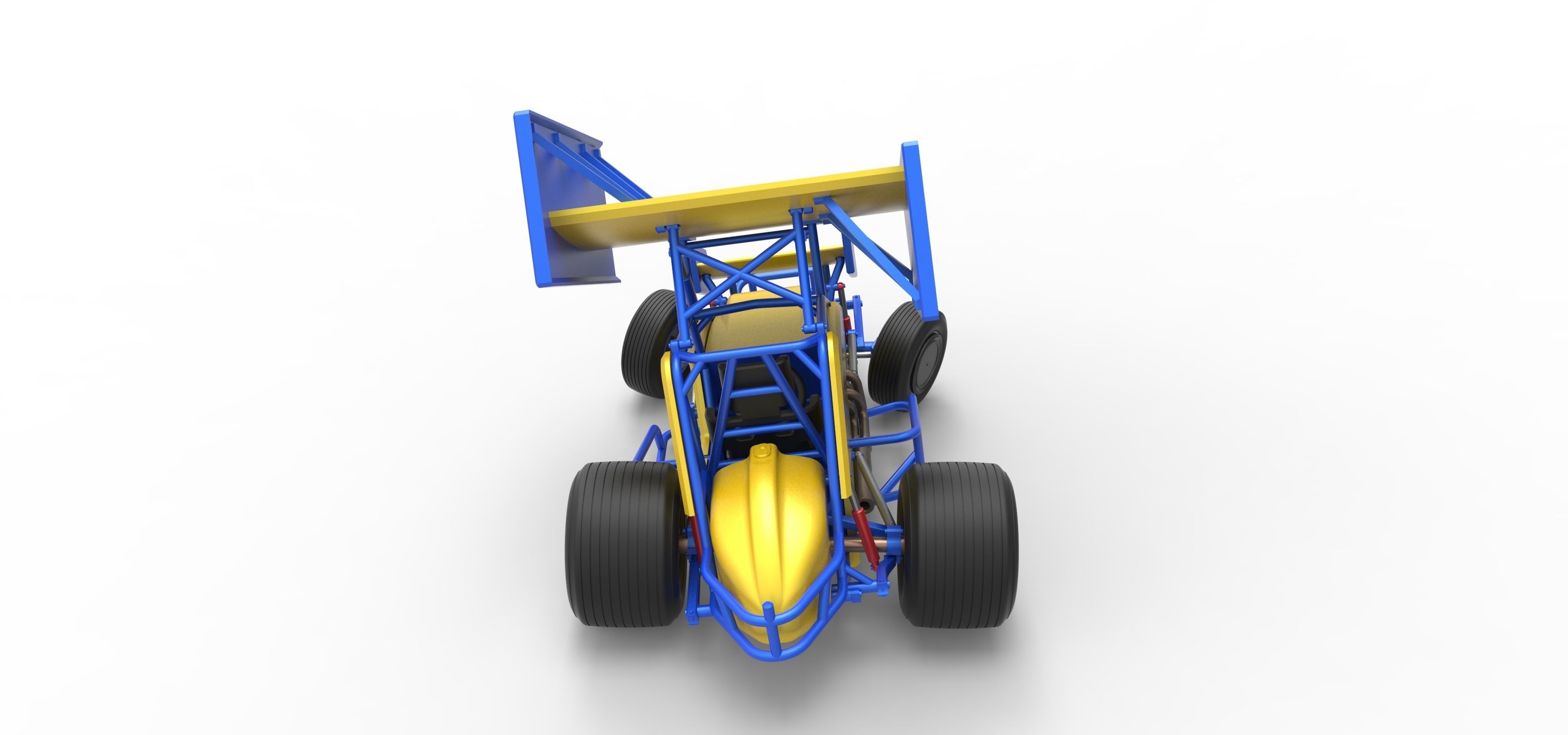 Winged Sprint car while turning Scale 1 to 25 3D print model_17