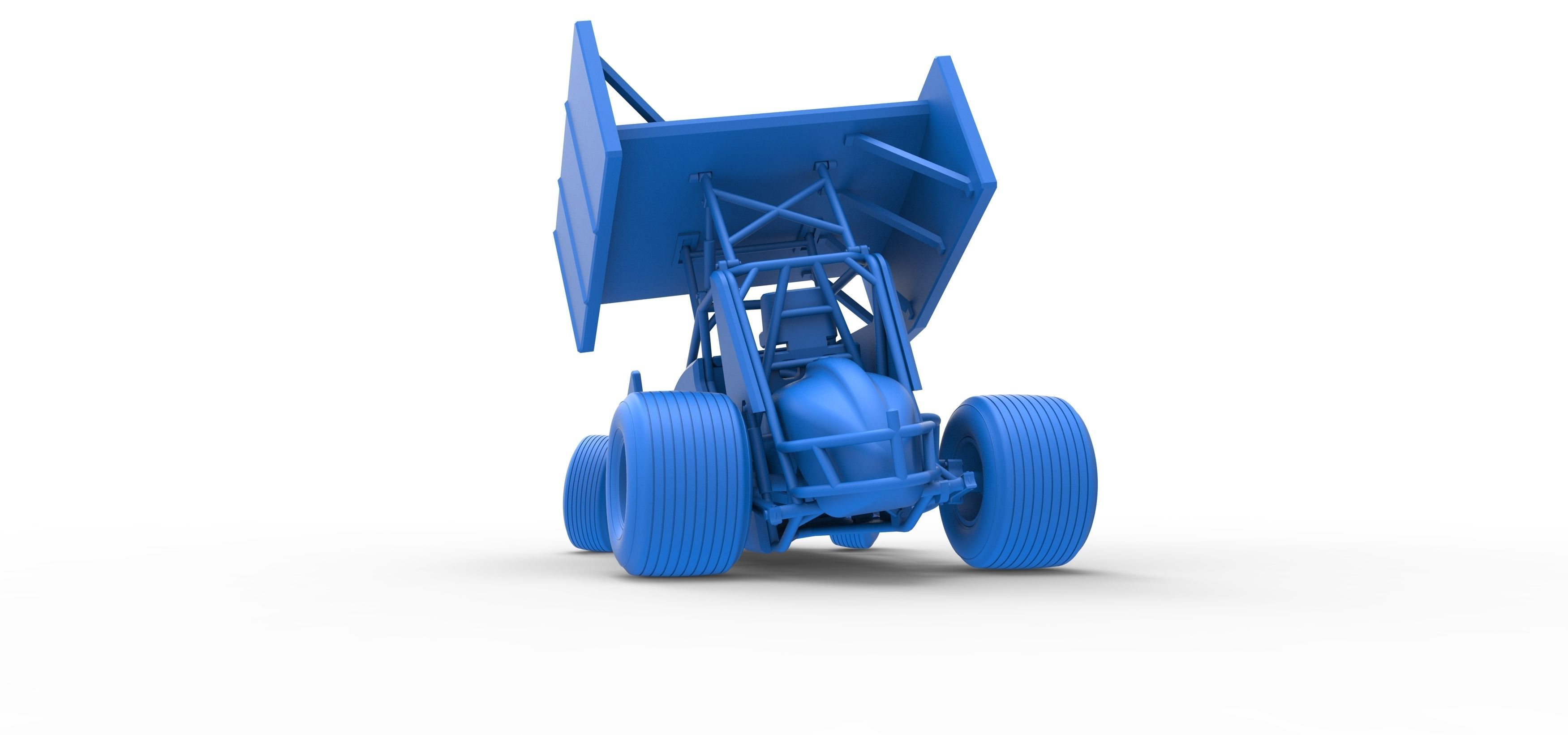 Winged Sprint car while turning Scale 1 to 25 3D print model_38