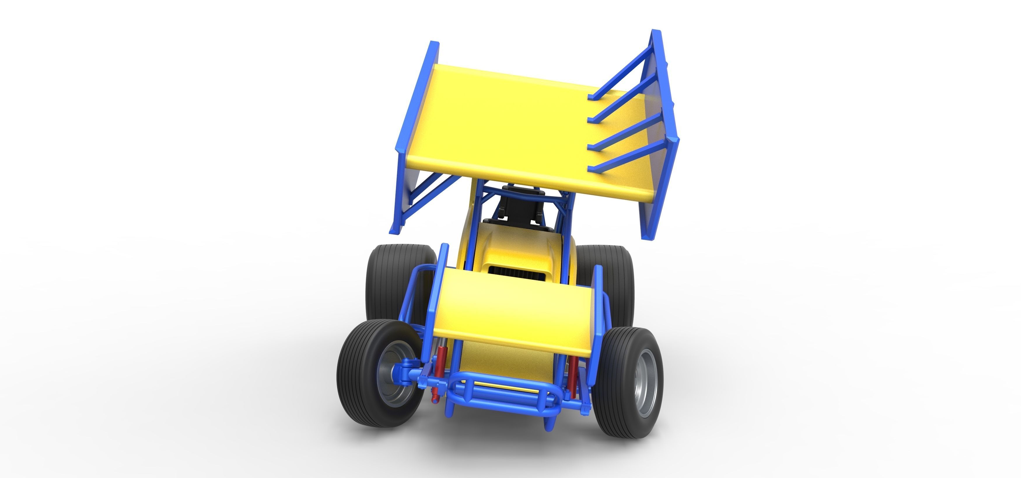 Winged Sprint car while turning Scale 1 to 25 3D print model_8