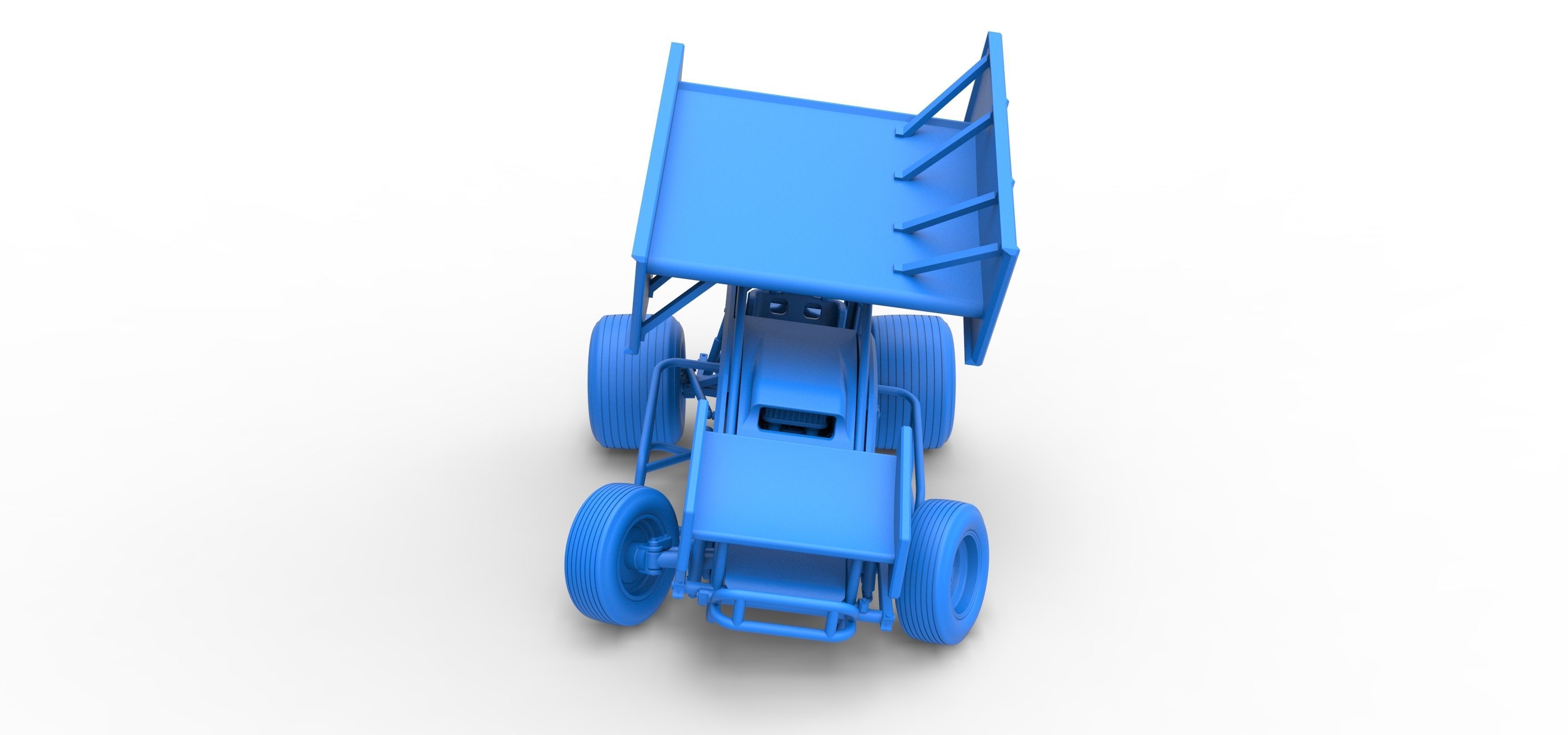 Winged Sprint car while turning Scale 1 to 25 3D print model_32