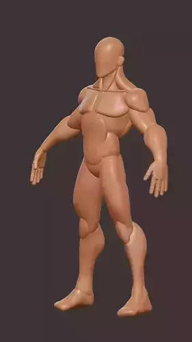 Stilized male body Low-poly 3D model