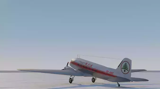 Dc-3 Middle East airlines  3D model
