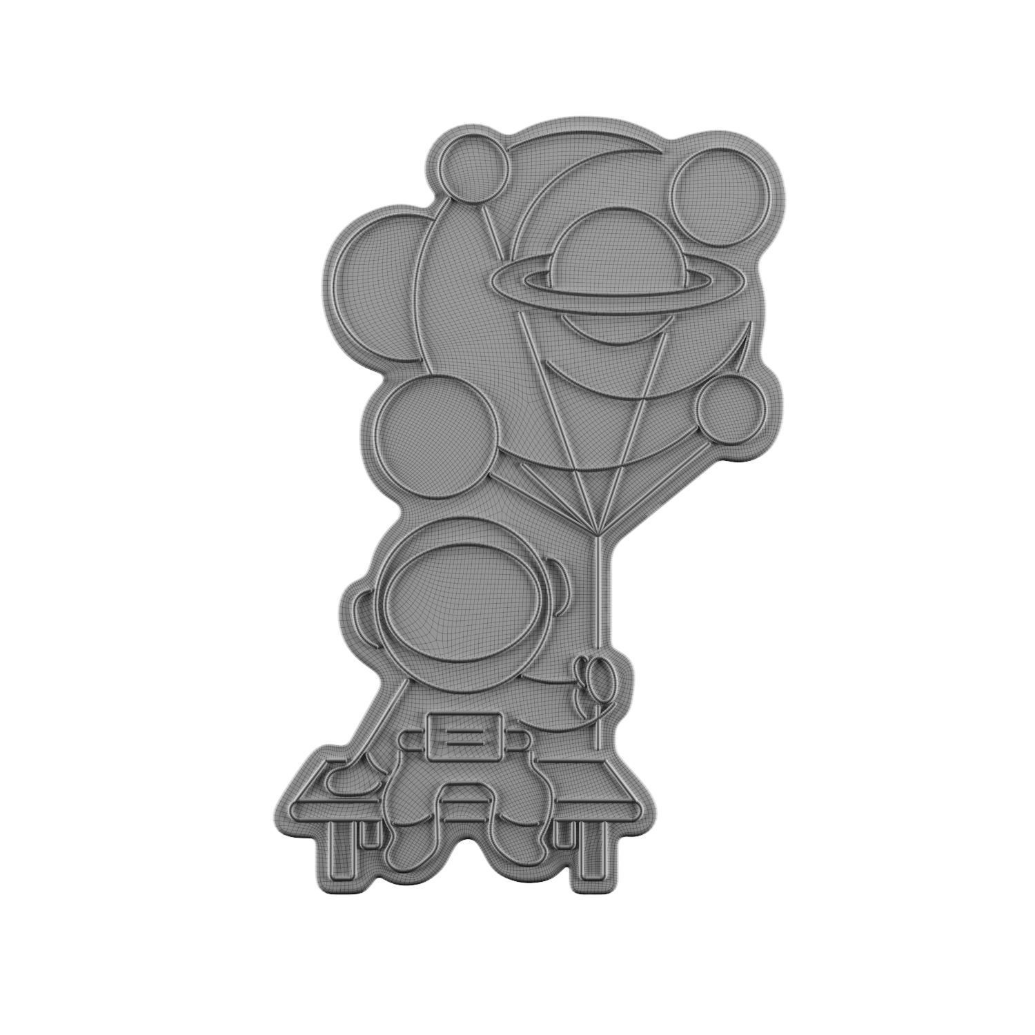 Balloon Astronaut Neon Sign 3D model_2