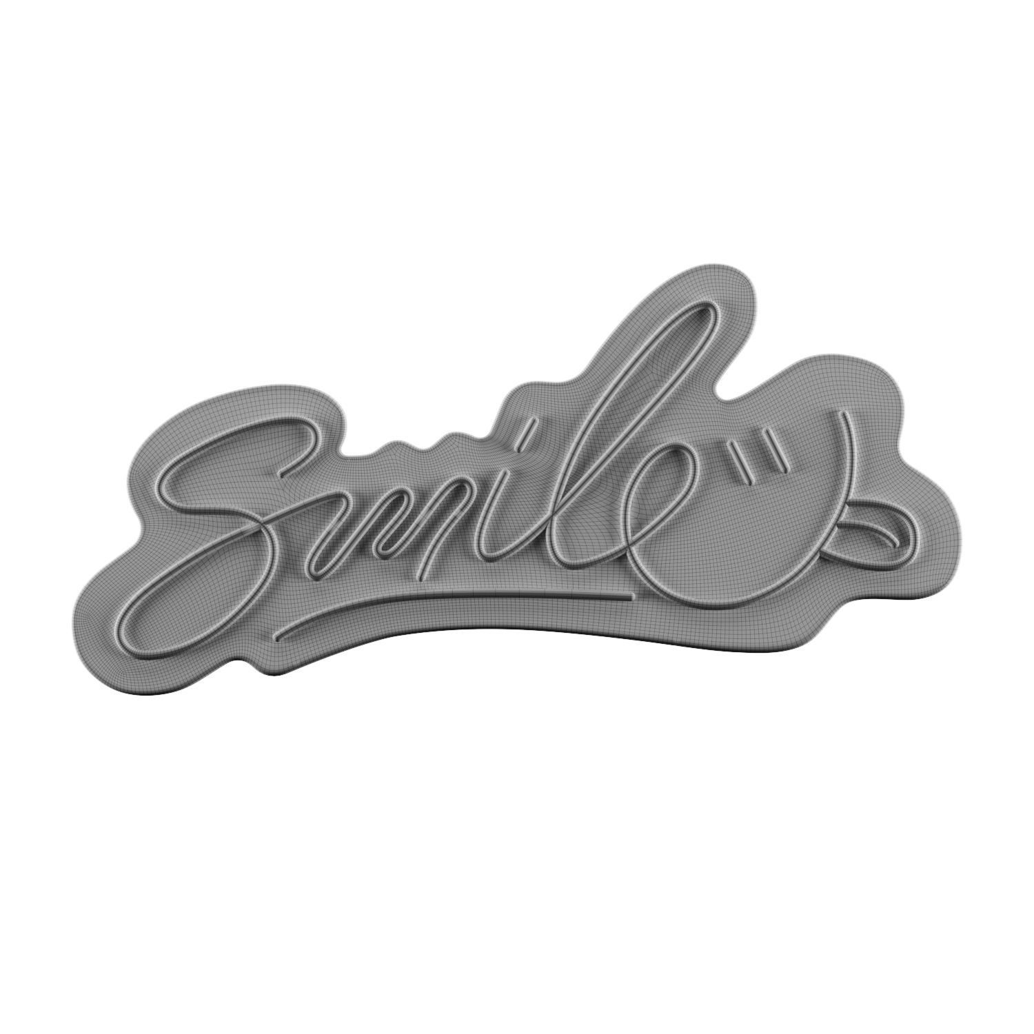 Smile Neon Sign 3D model_2