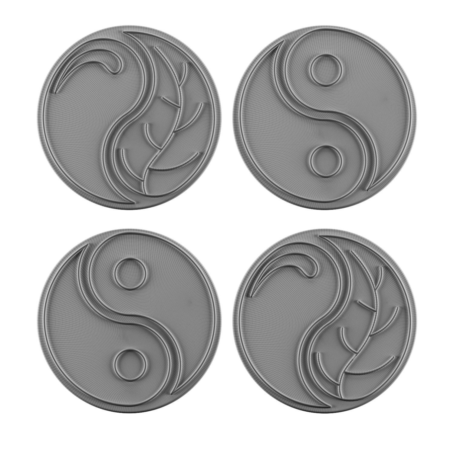 Yin And Yang Neon Sign 3D model_1