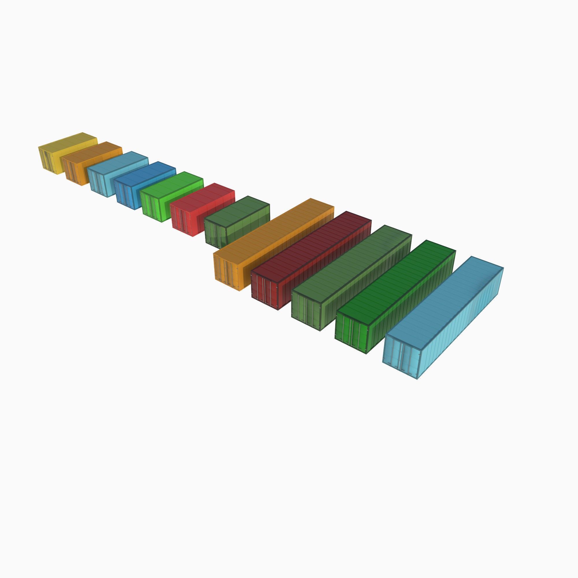 set of trucks and trailers Low-poly 3D model_10