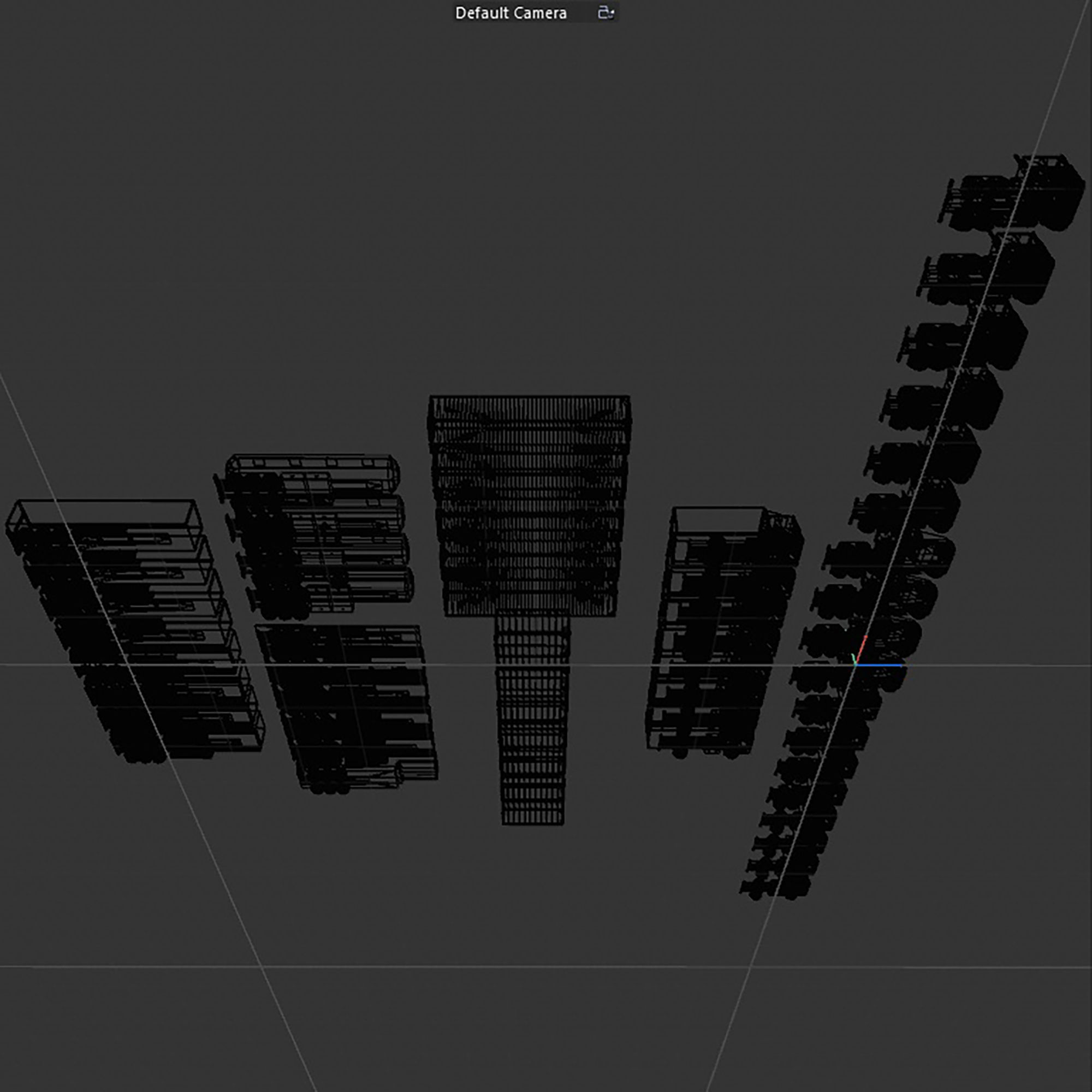 set of trucks and trailers Low-poly 3D model_31