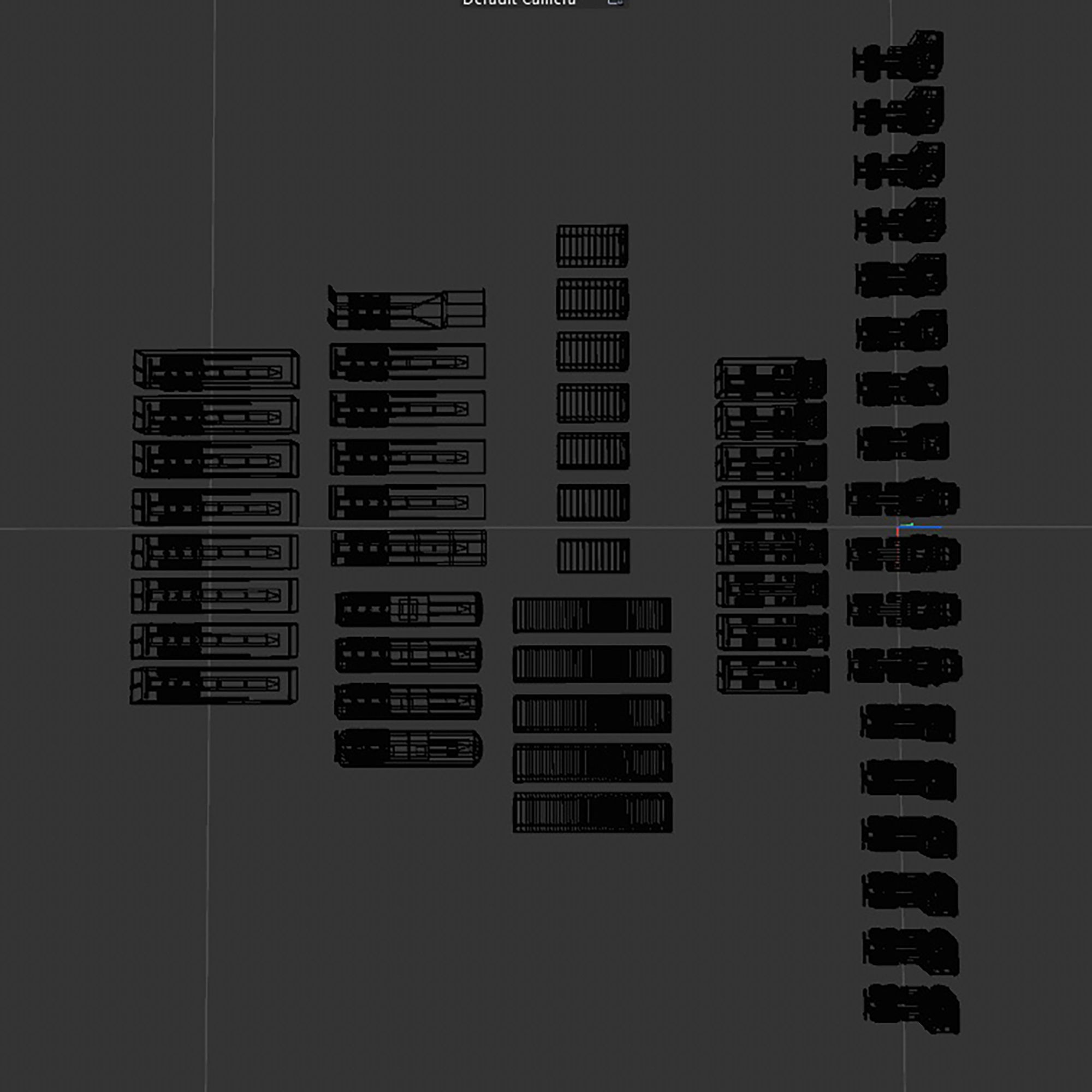 set of trucks and trailers Low-poly 3D model_30