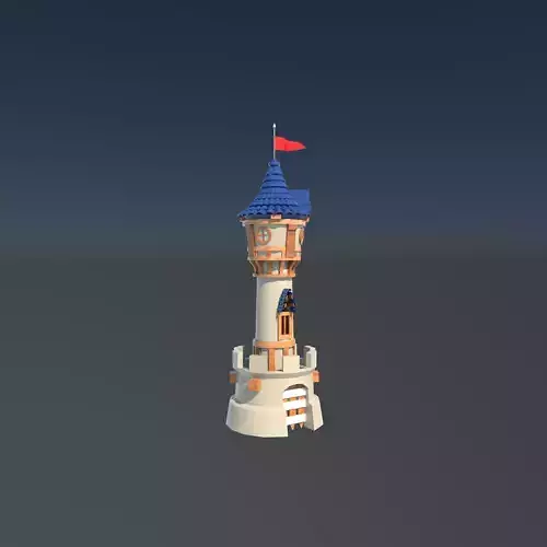 little Castle Tower Low-poly 3D model