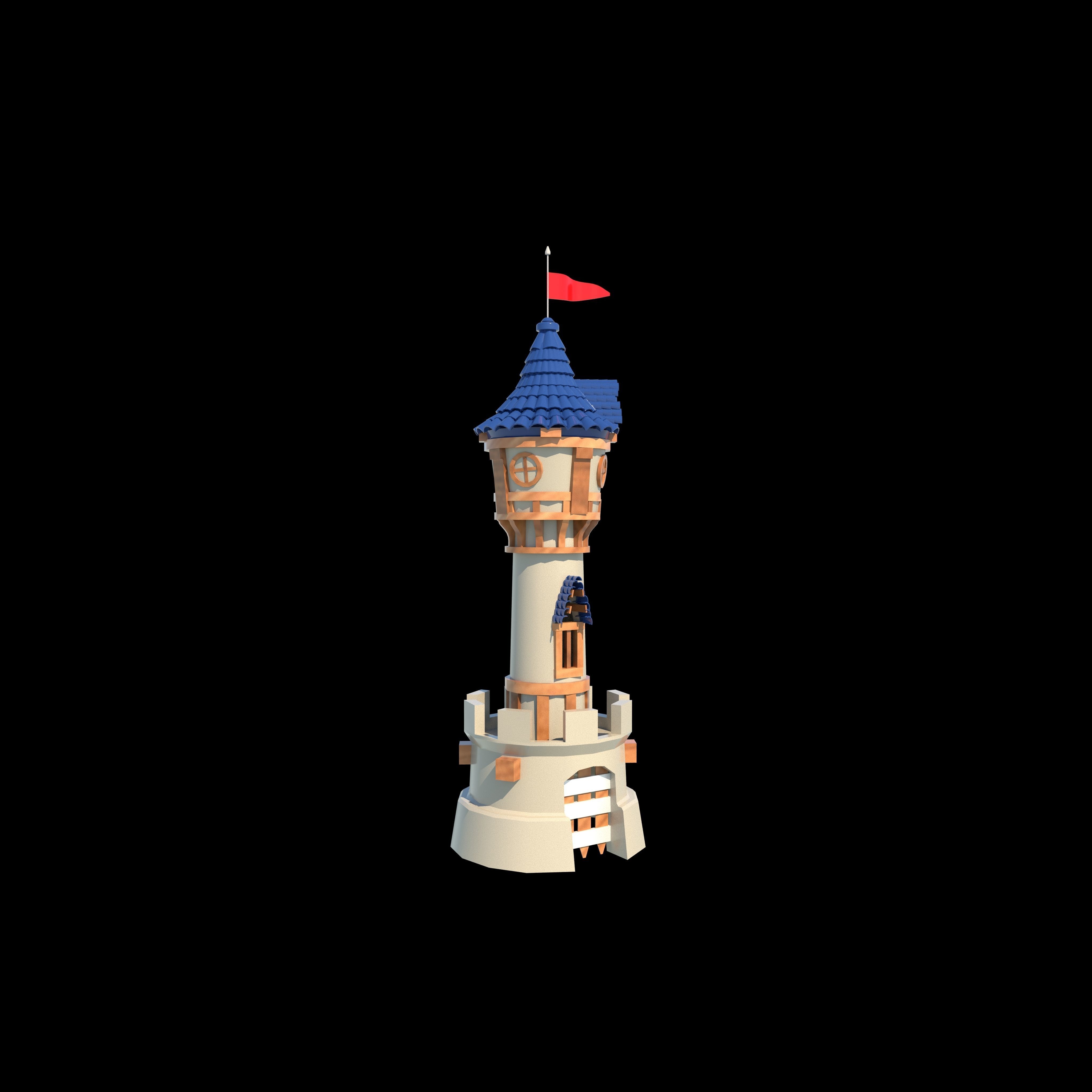 3D model little Castle Tower VR / AR / low-poly | CGTrader