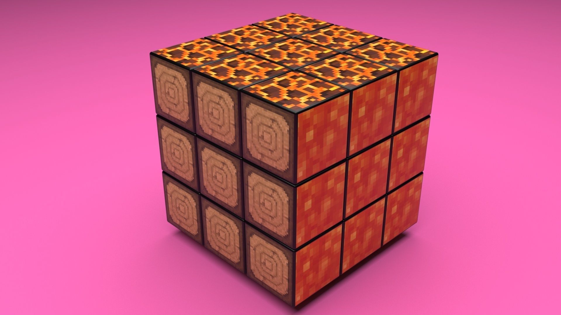 Rubiks Cubes Set With Minecraft Blocks 3D model_29