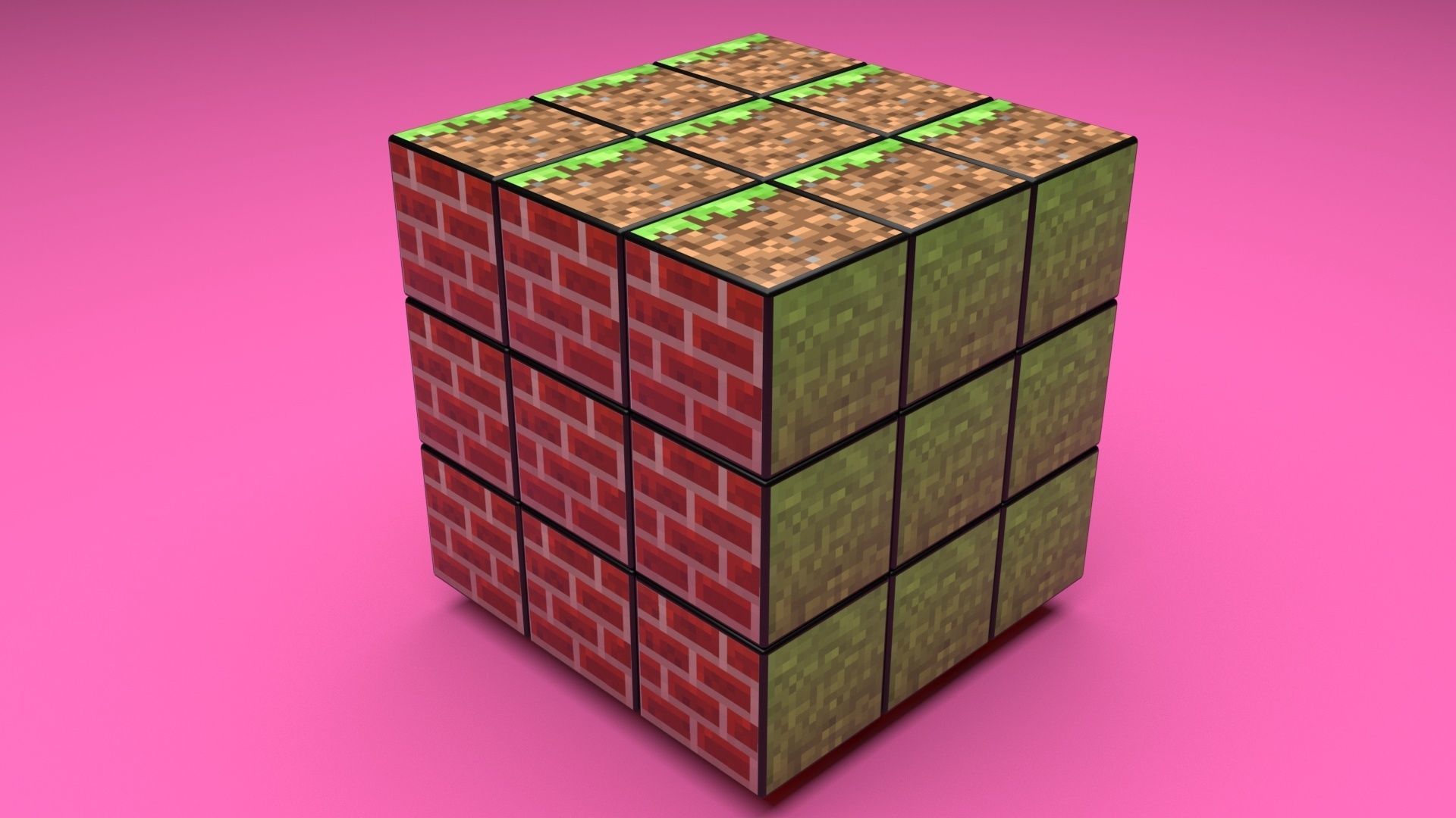Rubiks Cubes Set With Minecraft Blocks 3D model_27