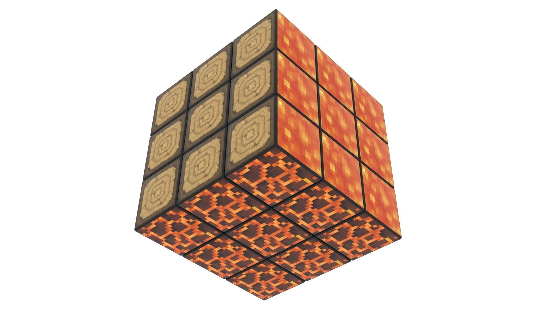 Rubiks Cubes Set With Minecraft Blocks 3D model_7