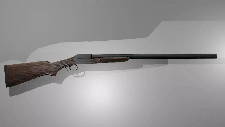 Double Barreled Shotgun Free low-poly 3D model