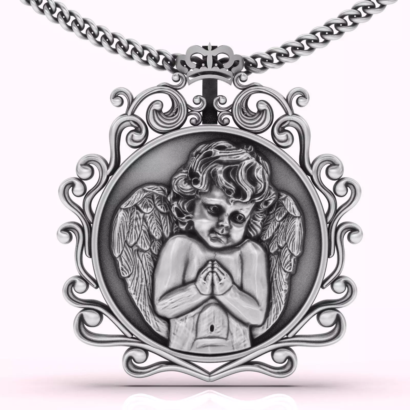 Baby angle pendant silver gold printable jewelry 3D model 3D print model