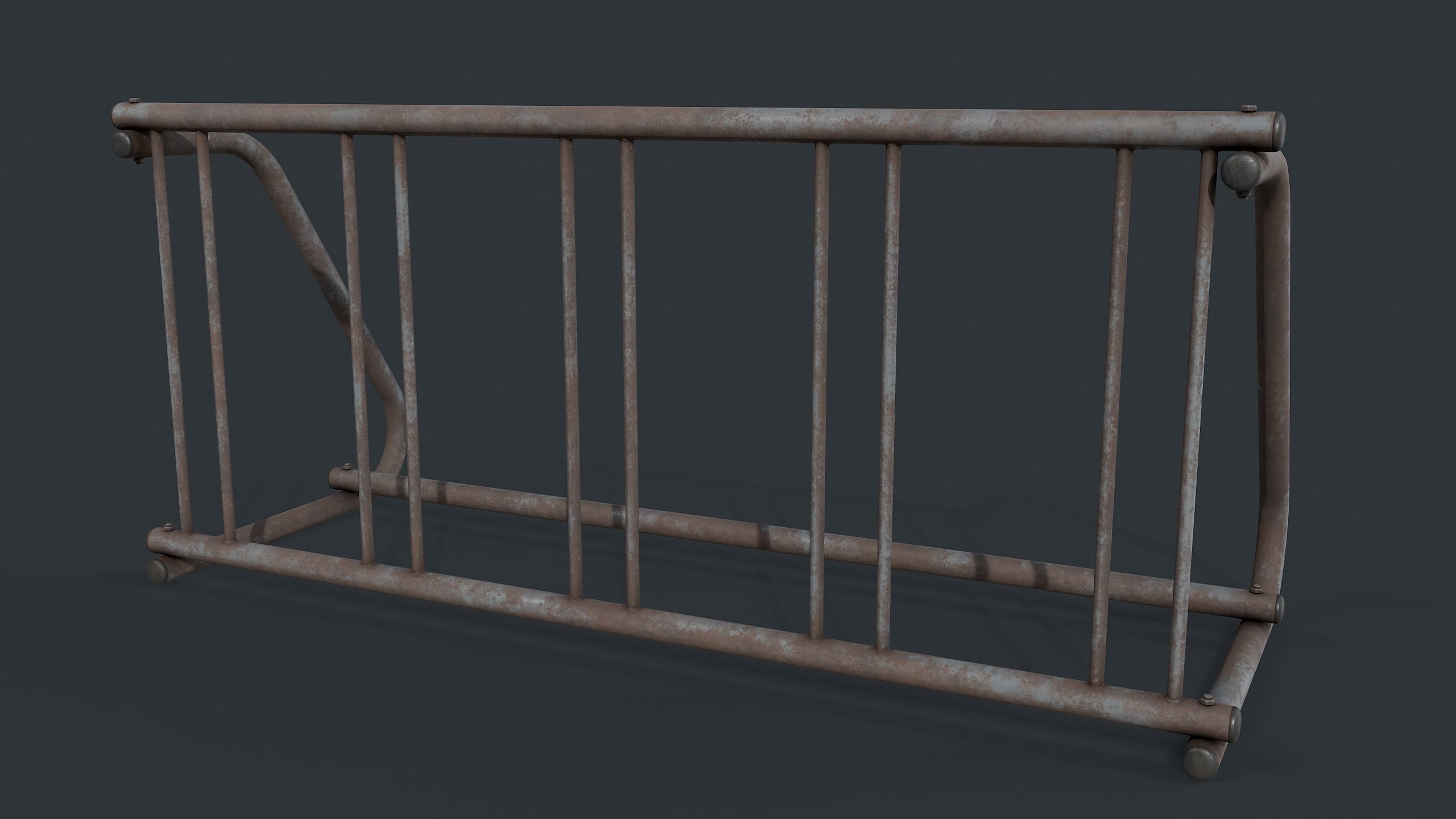 Bike Rack 9 PBR Game Ready Low-poly 3D model_7