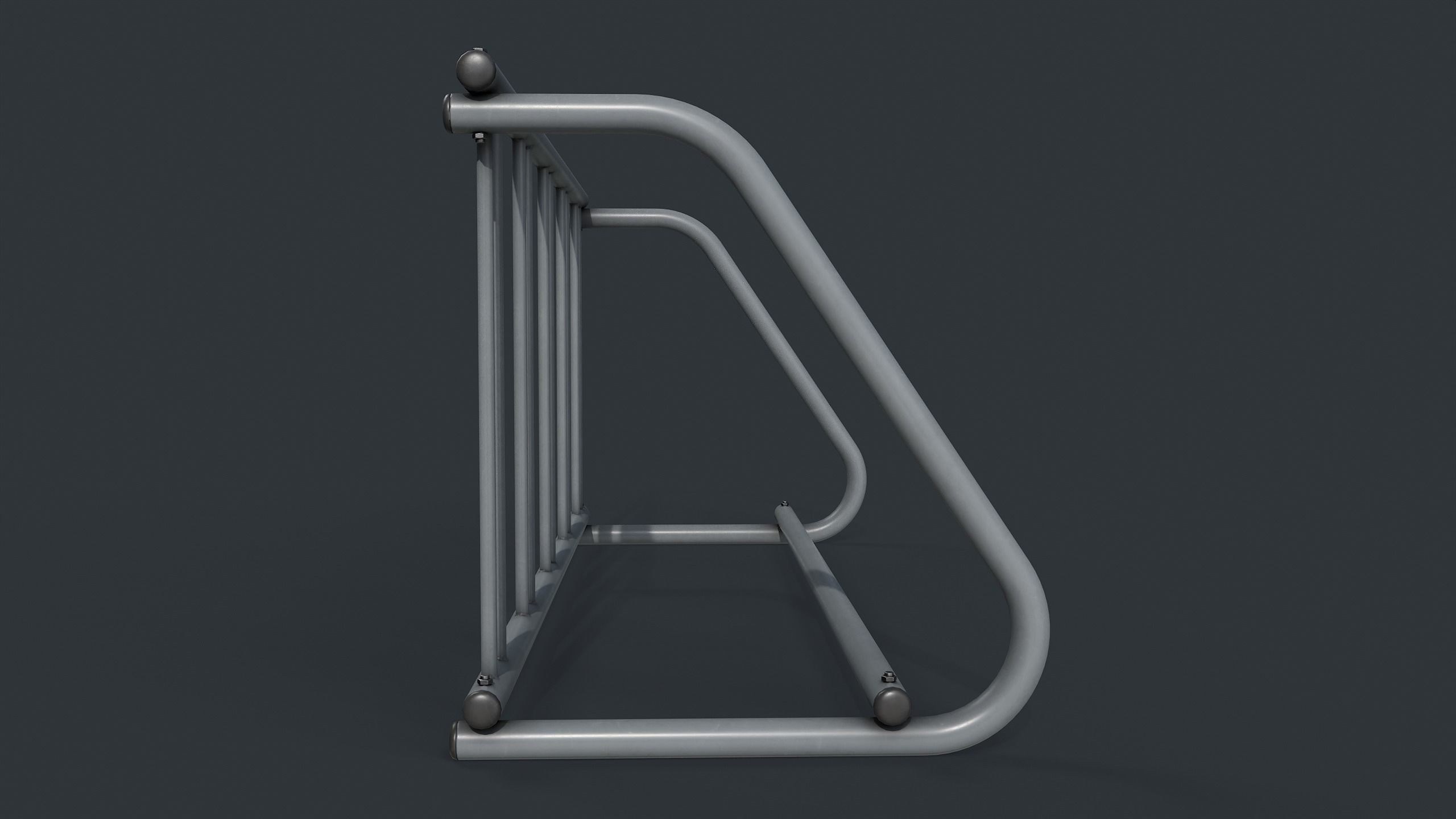 Bike Rack 9 PBR Game Ready Low-poly 3D model_10
