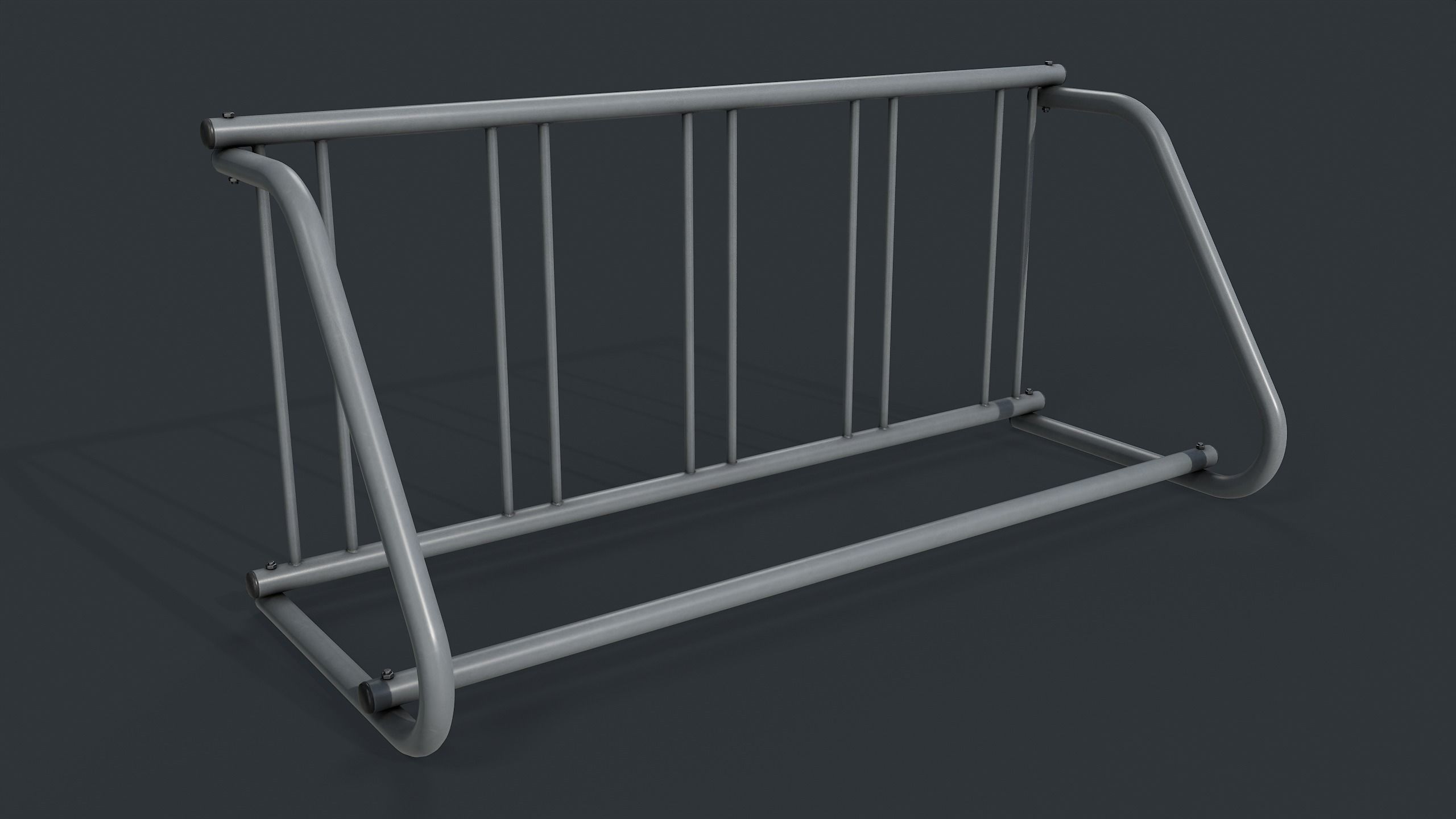 Bike Rack 9 PBR Game Ready Low-poly 3D model_1