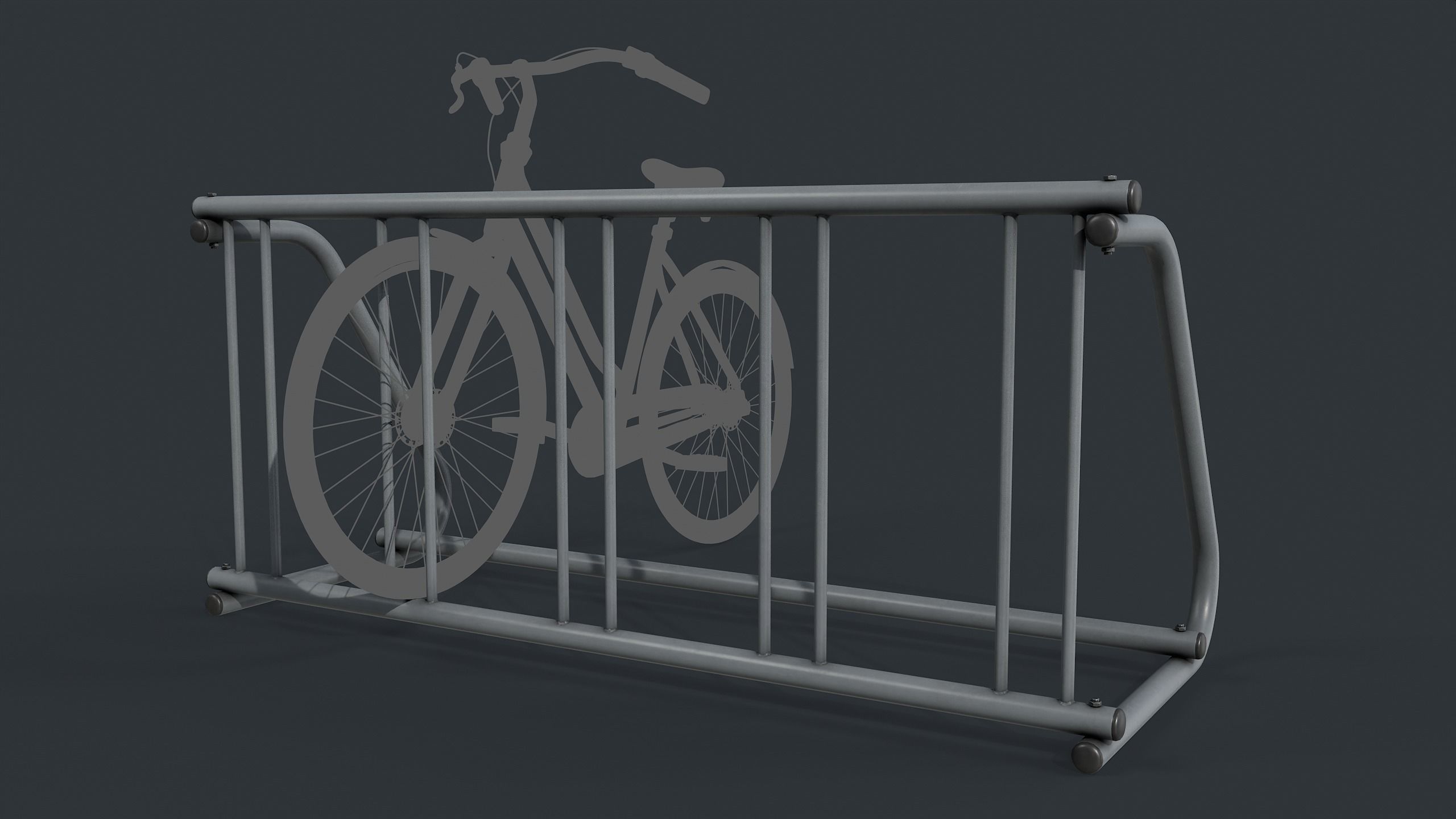 Bike Rack 9 PBR Game Ready Low-poly 3D model_3