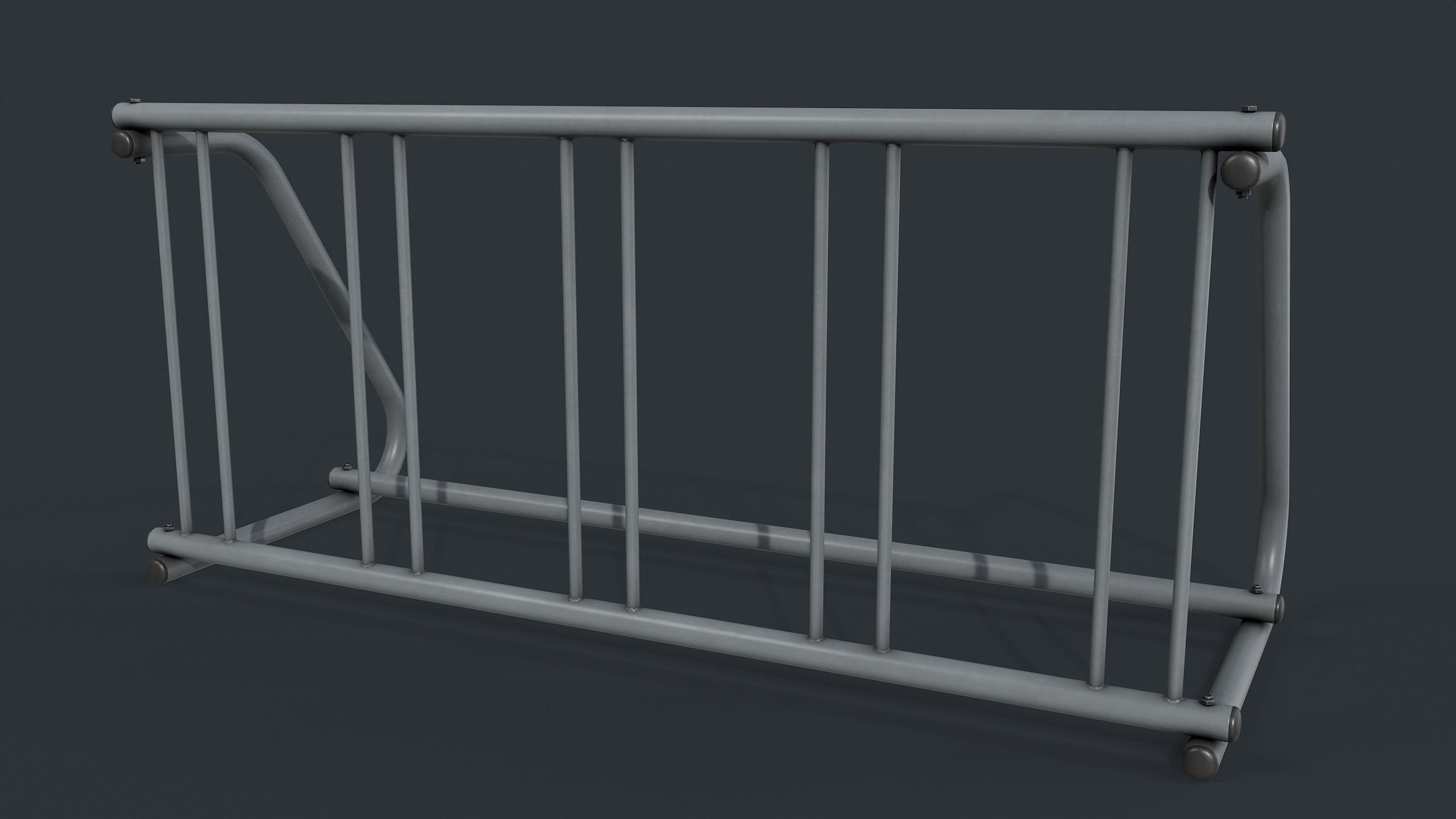 Bike Rack 9 PBR Game Ready Low-poly 3D model_6