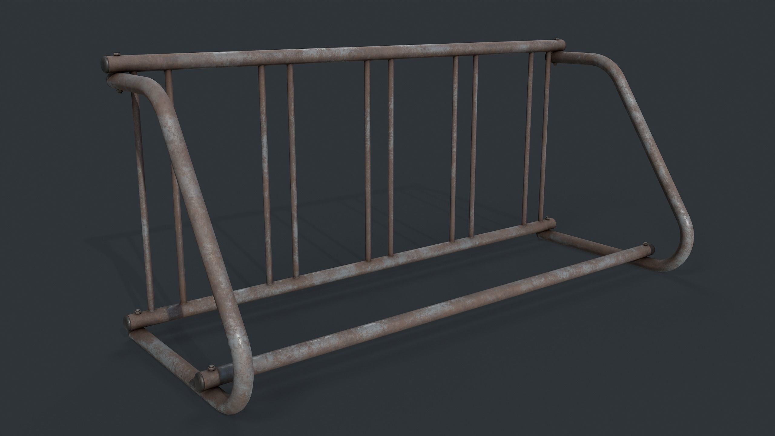 Bike Rack 9 PBR Game Ready Low-poly 3D model_5
