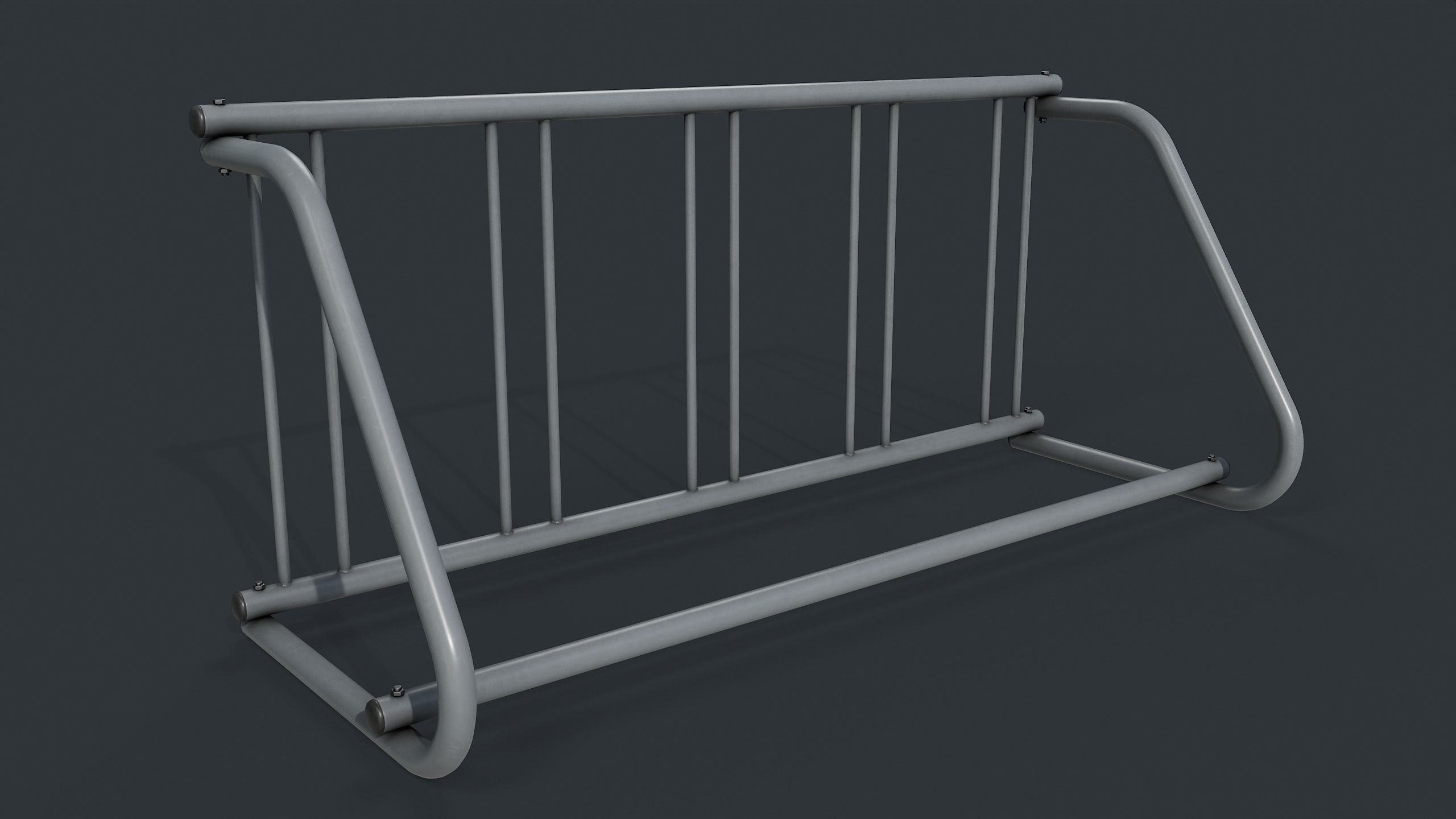 Bike Rack 9 PBR Game Ready Low-poly 3D model_4