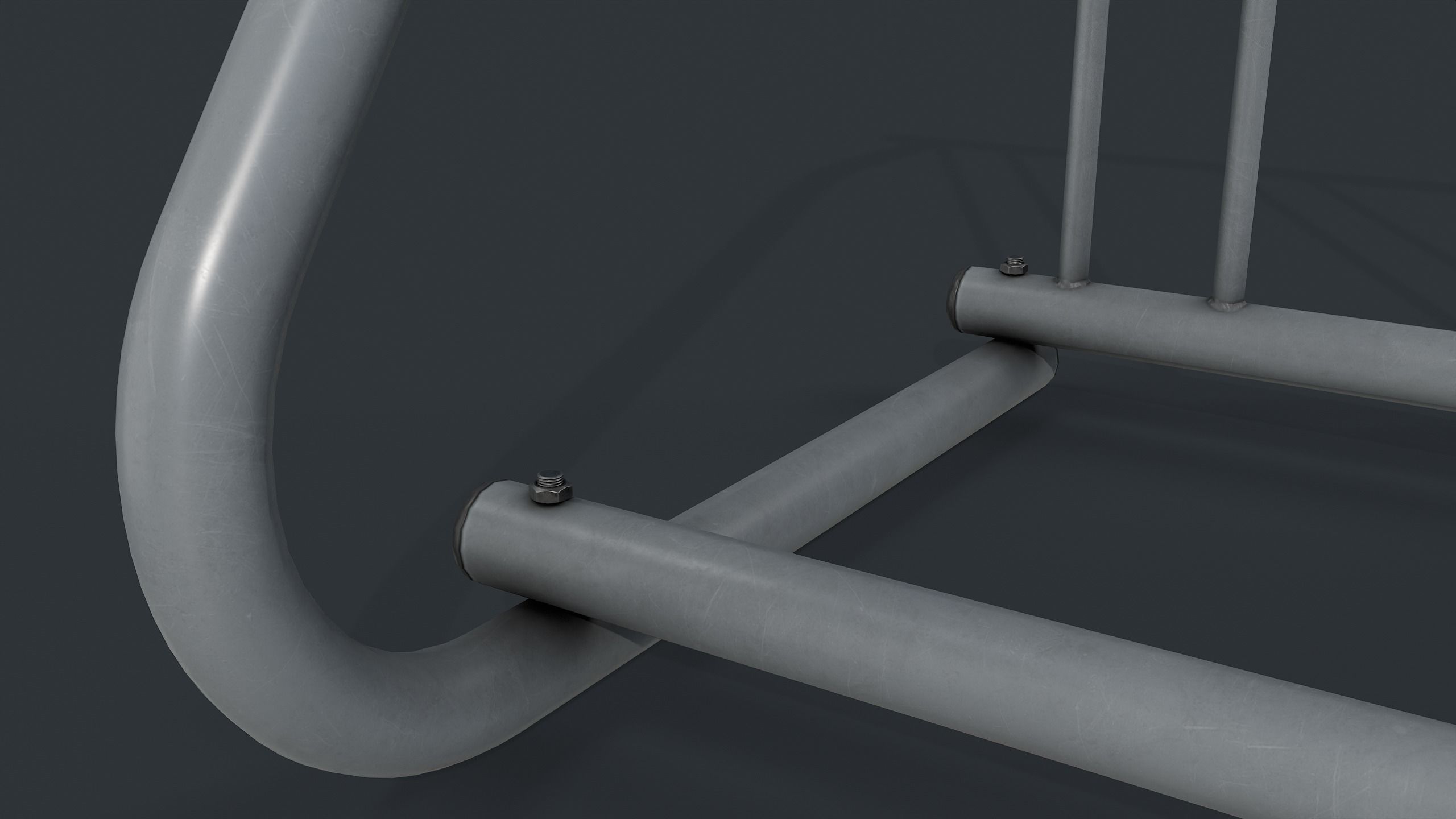 Bike Rack 9 PBR Game Ready Low-poly 3D model_16