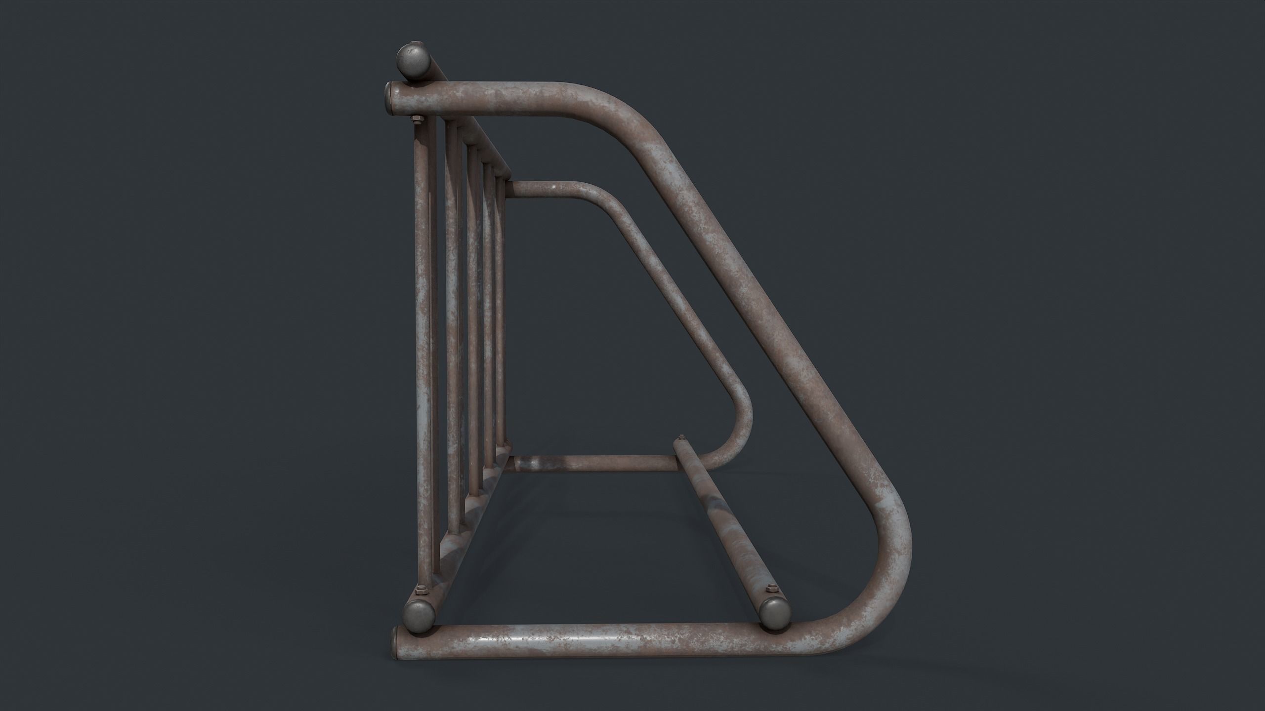 Bike Rack 9 PBR Game Ready Low-poly 3D model_11