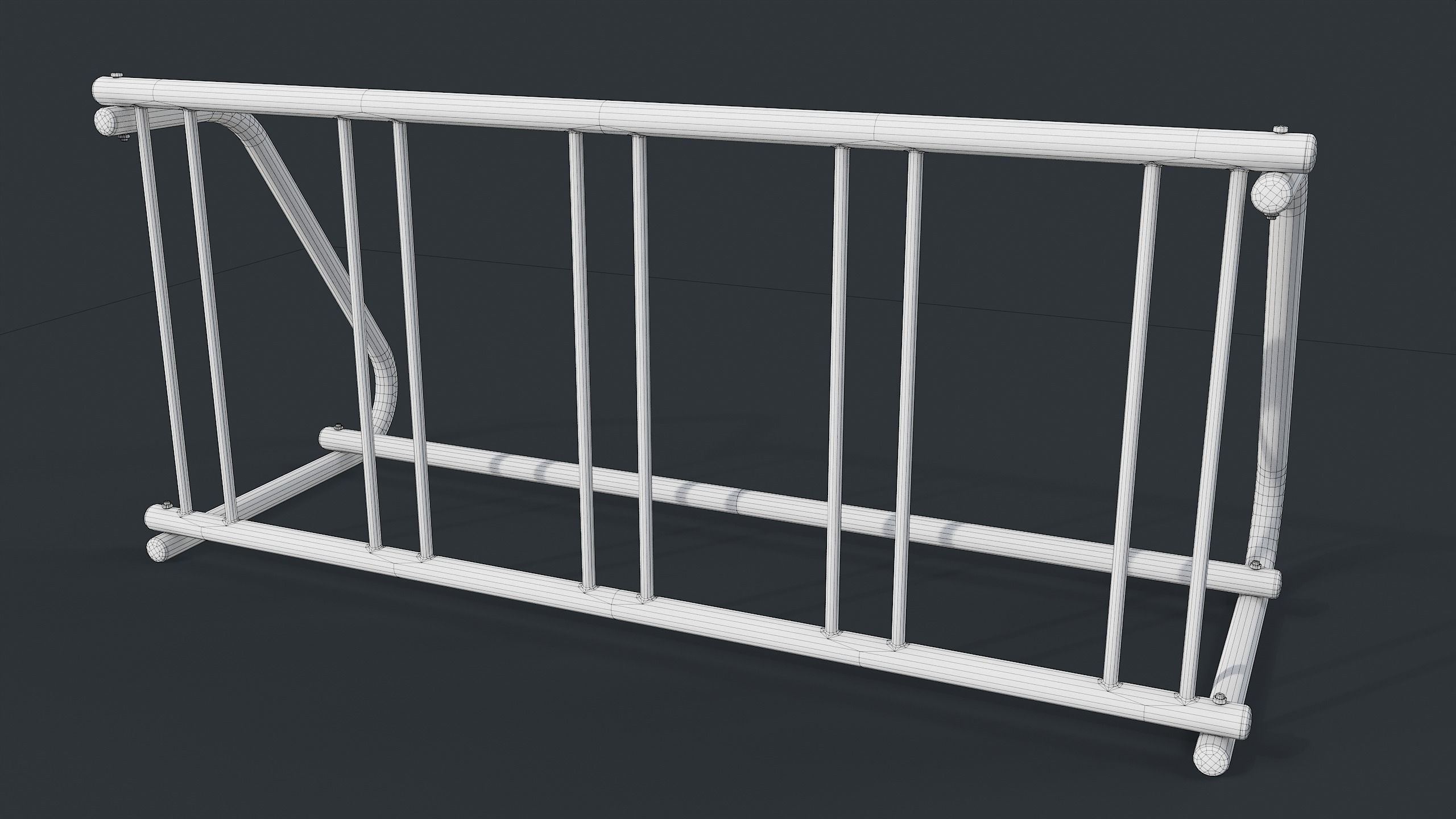 Bike Rack 9 PBR Game Ready Low-poly 3D model_21