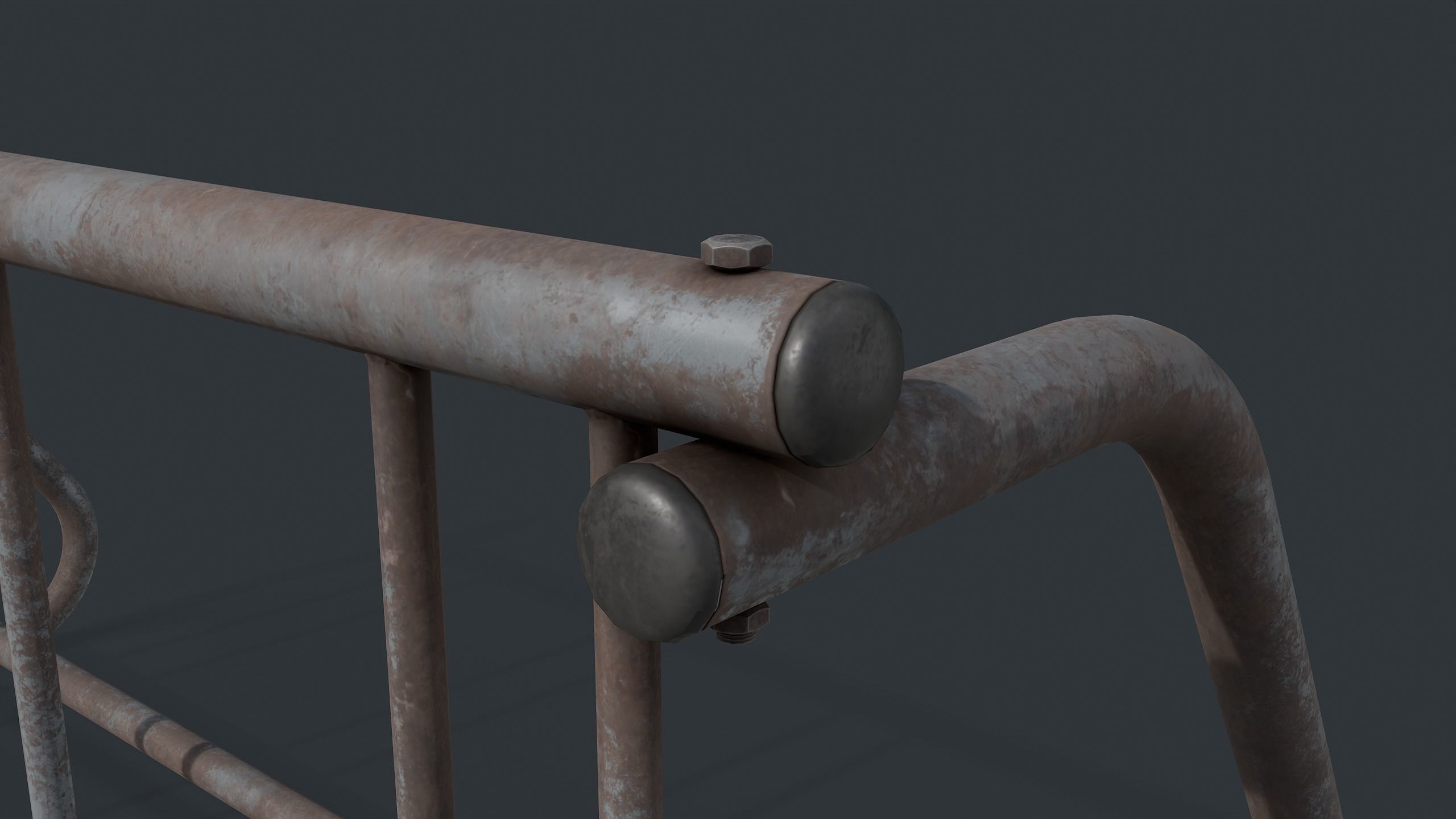 Bike Rack 9 PBR Game Ready Low-poly 3D model_13