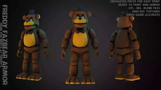 Five Nights at Freddys Freddy Full Costume for Cosplay 3D print model
