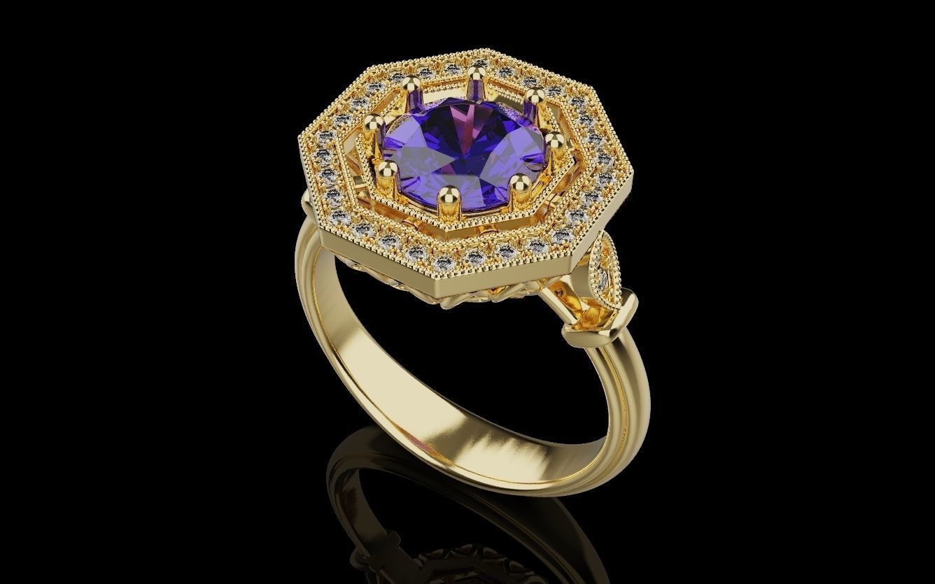 Women Rings 015 3D print model_31