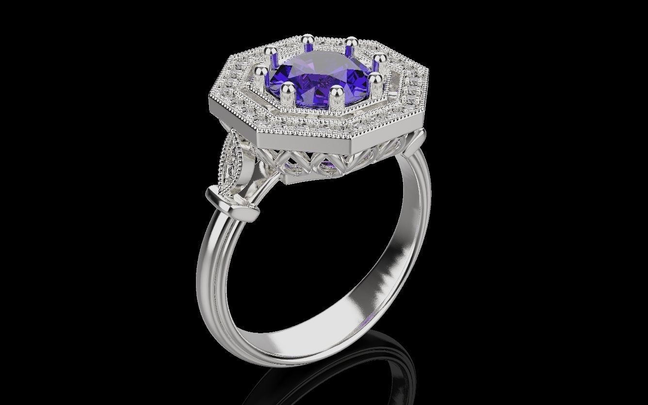 Women Rings 015 3D print model_13